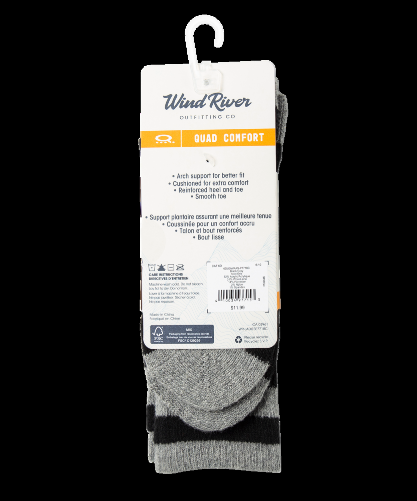 WindRiver Women's QUAD COMFORT Wool Blend Lightweight Hiker Socks