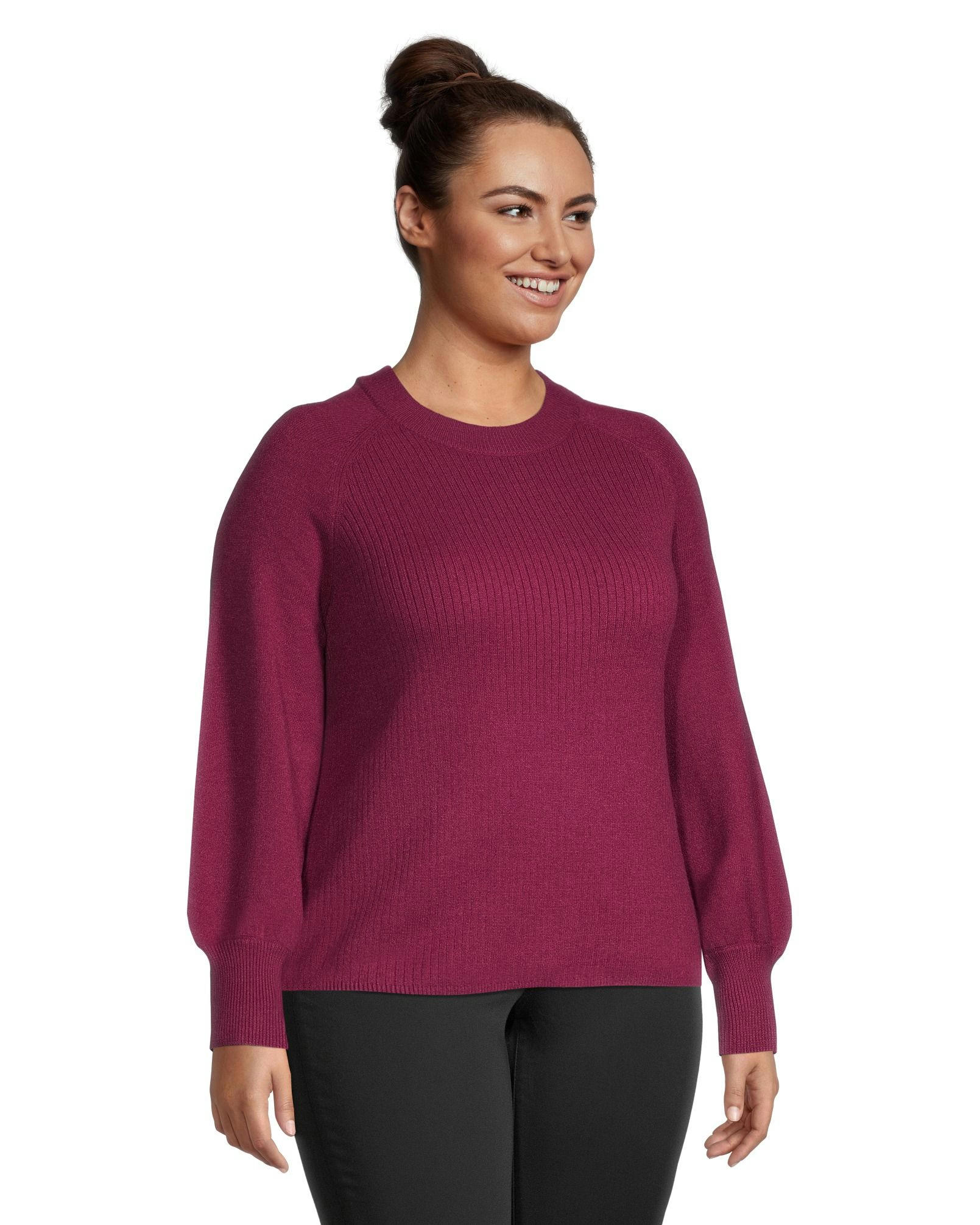 Denver Hayes Women's Crewneck Raglan Bell Sleeve Pullover Sweater