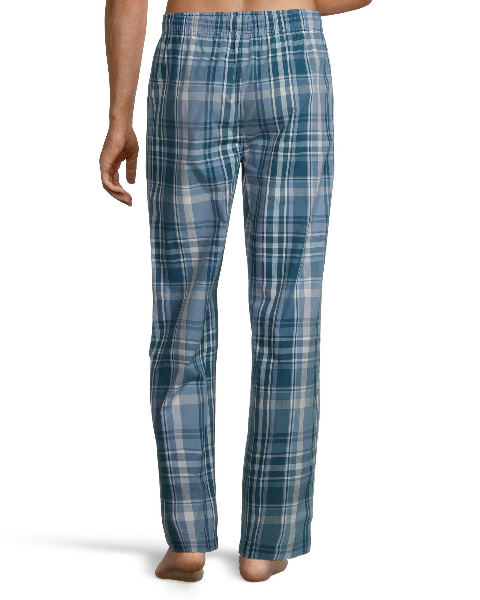 Men's Woven Plaid Lounge Pants With Elastic Waistband and Drawstring