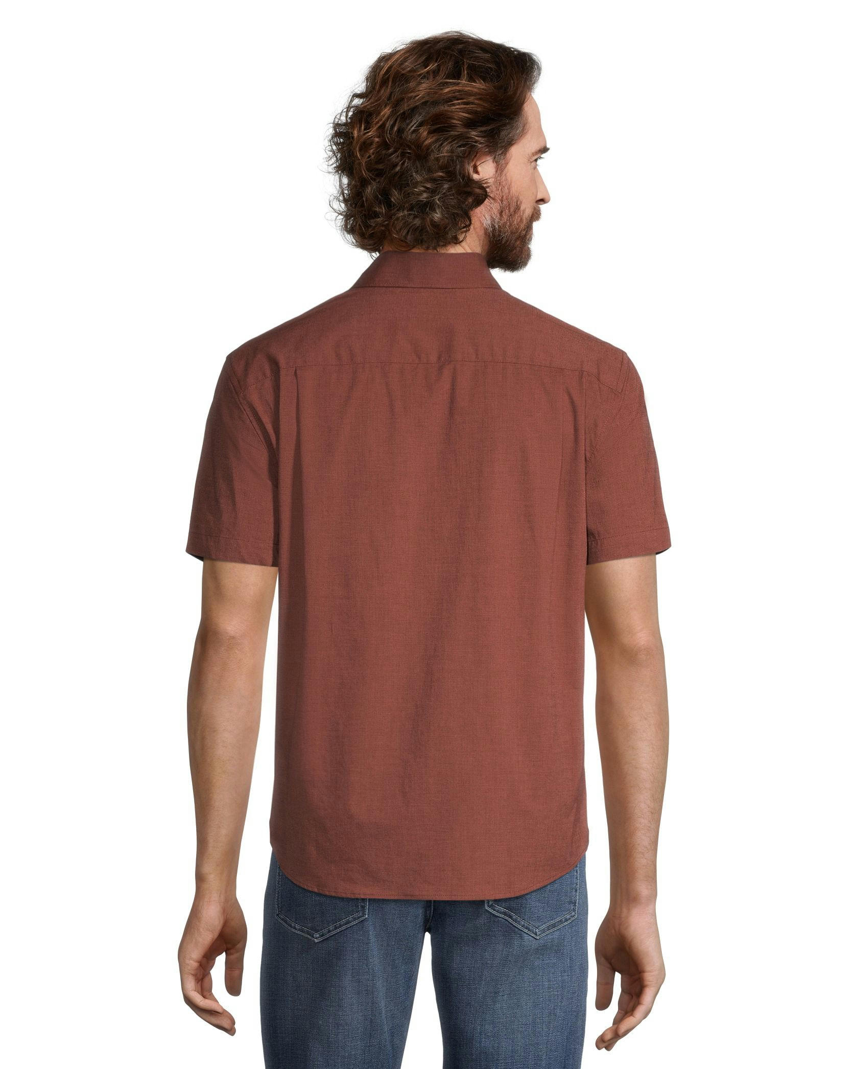 Denver Hayes Men's Premium End on End Modern Fit Short Sleeve Shirt