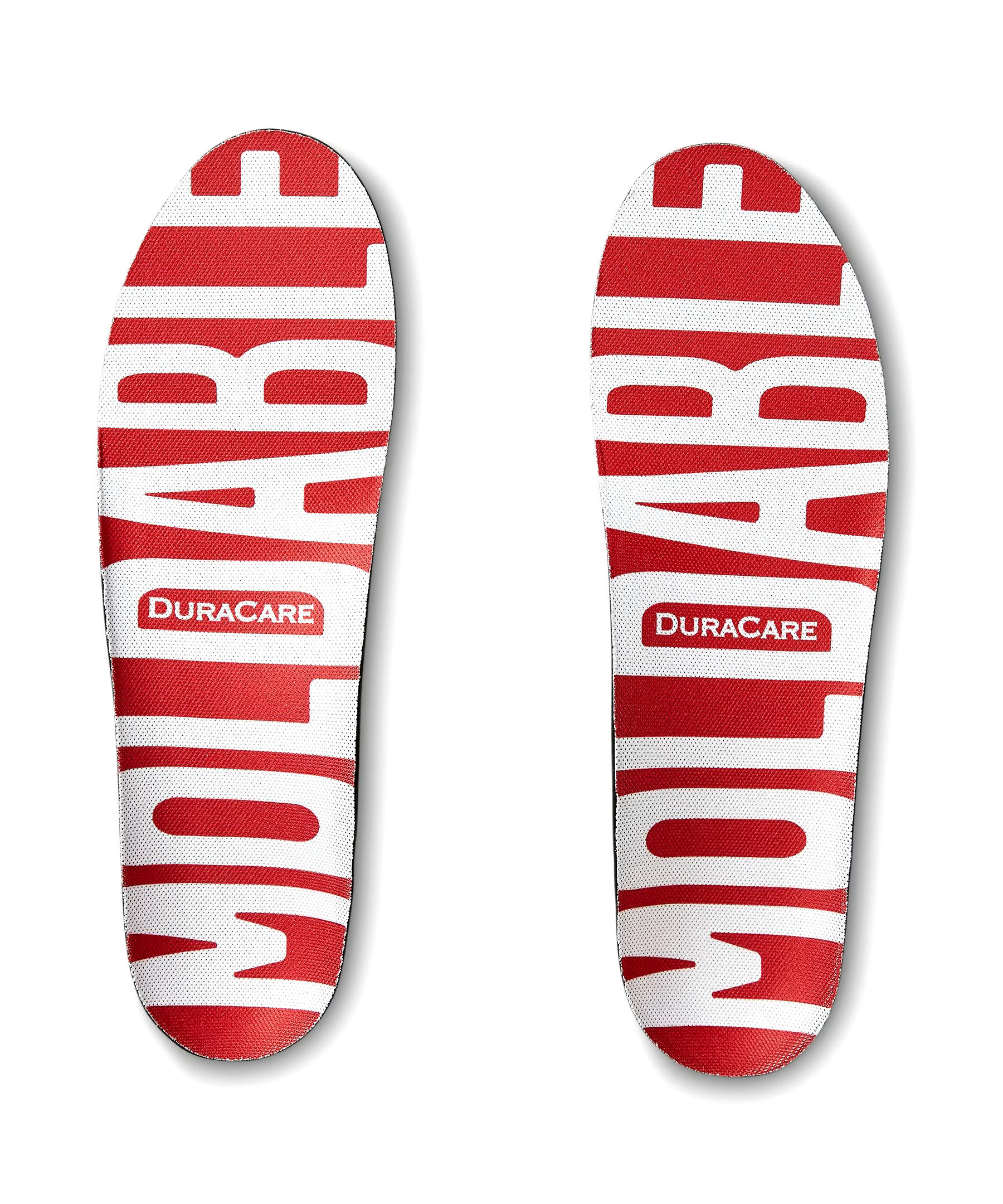 DuraCare Unisex Low Profile SLIM - Custom Heat Moldable Orthotic Insoles Red