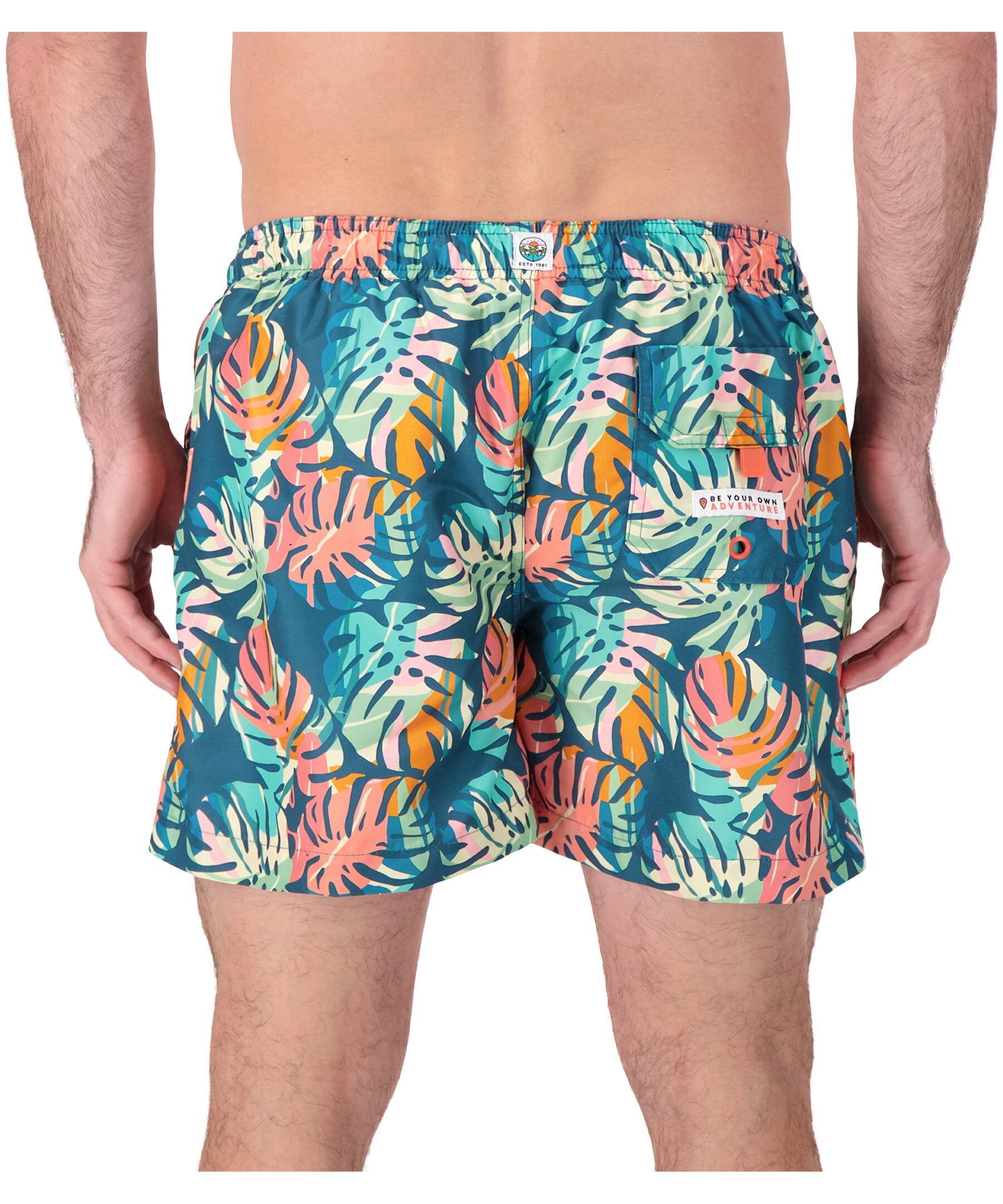 Sunset X Vine Men's Ant Palm Mid Rise Swim Trunks