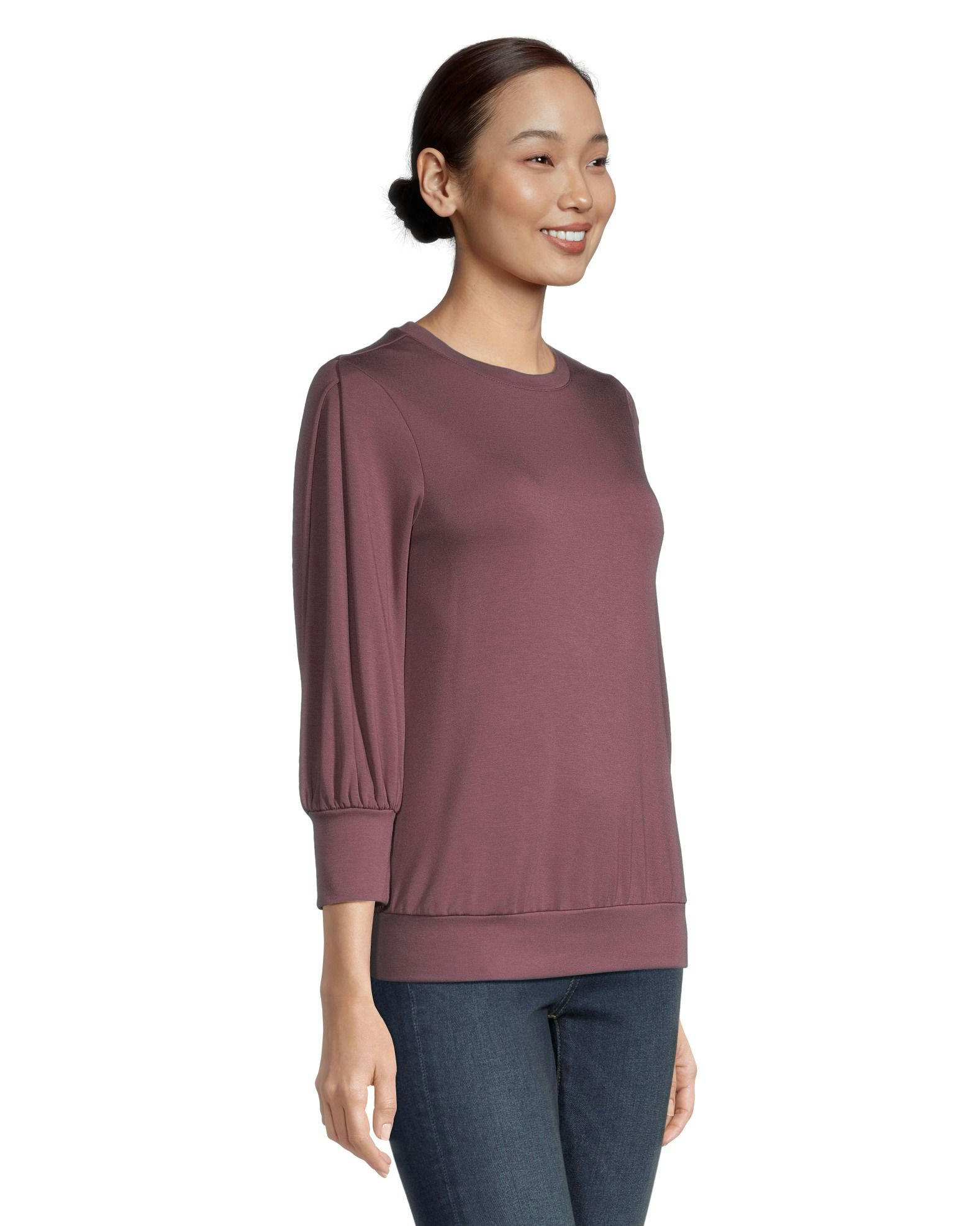 Denver Hayes Women's Semi Fitted 3/4 Length Sleeve Jersey Top