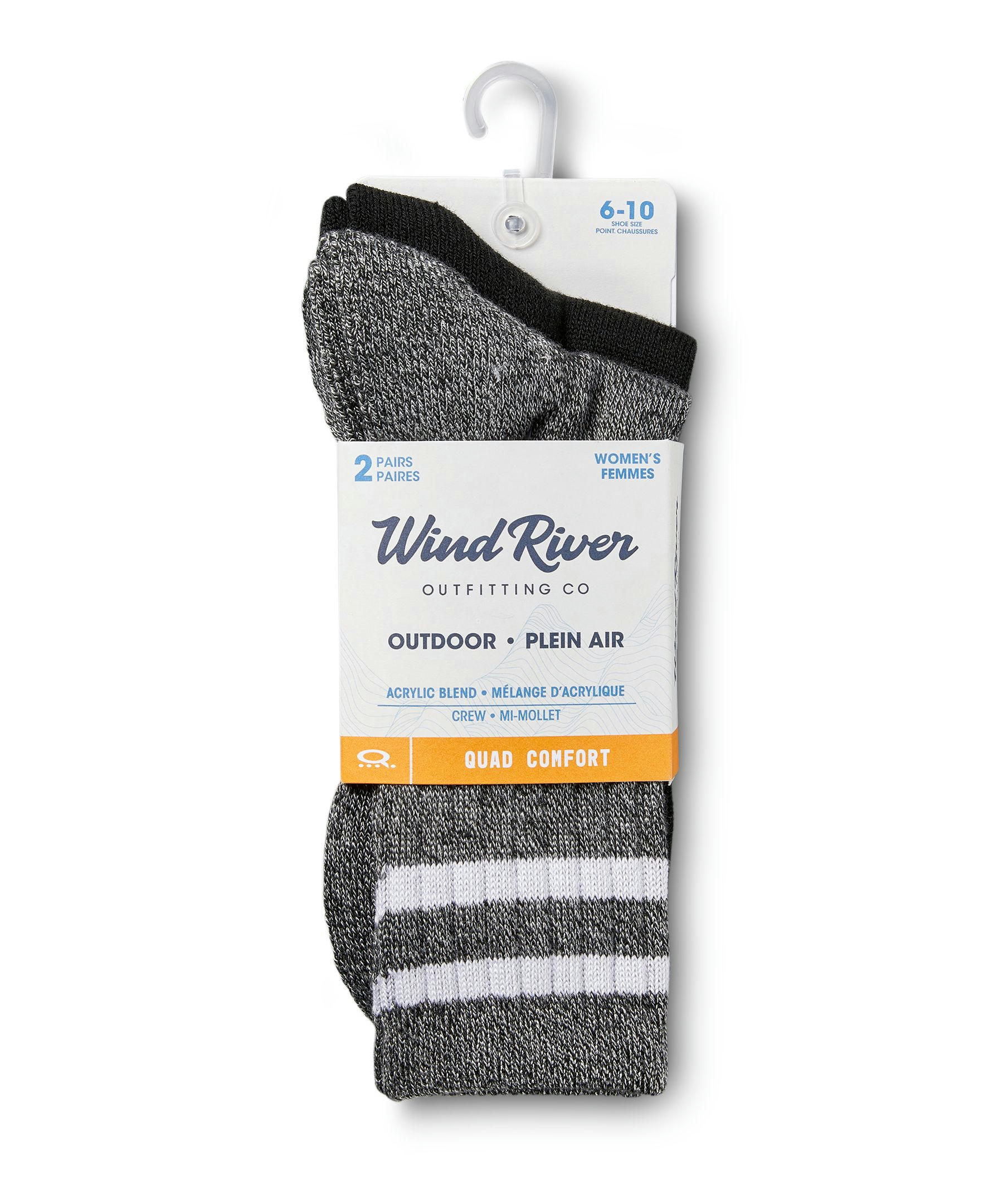 WindRiver Women's 2 Pack Super Soft Thermal Quad Comfort Boot Socks