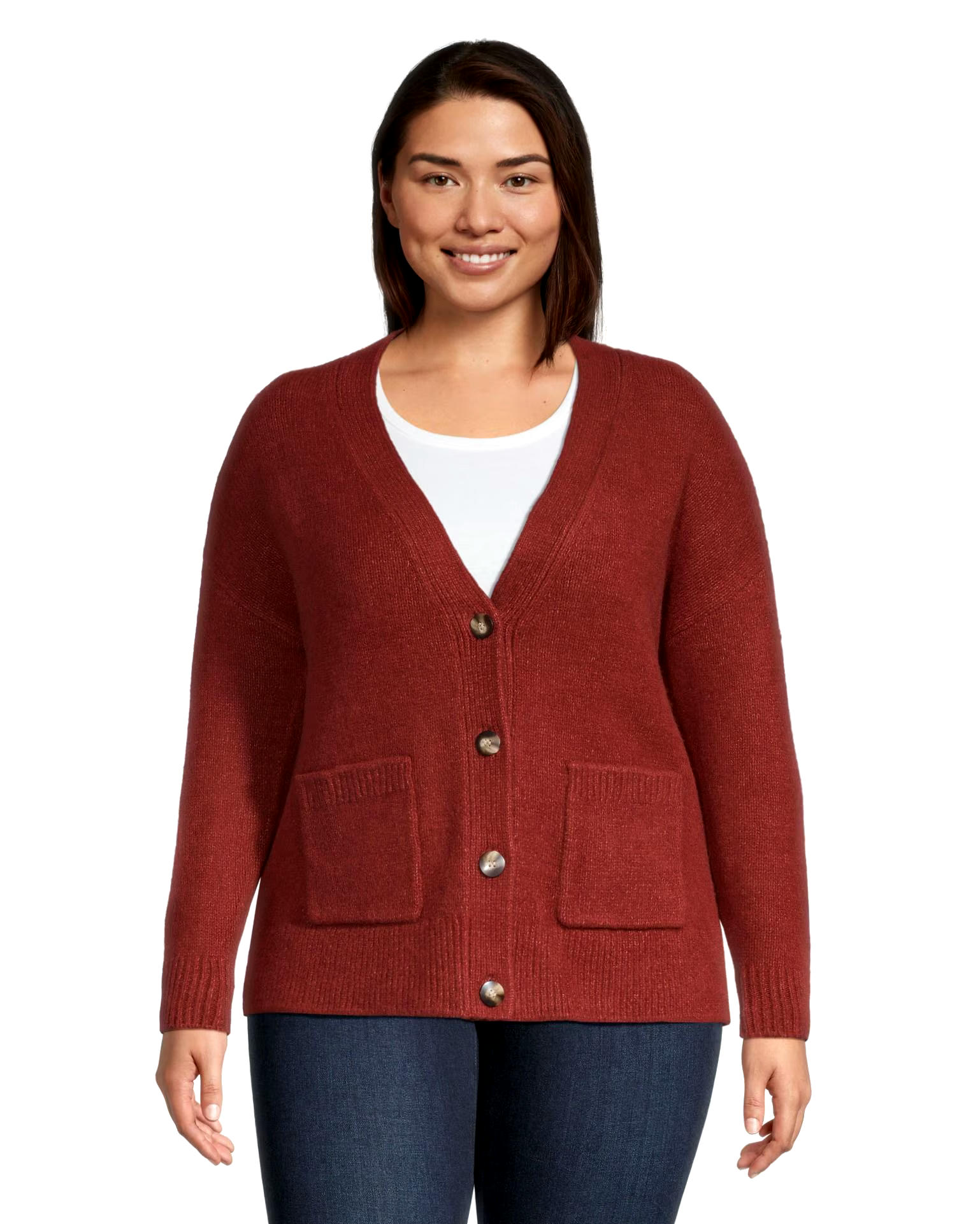 Denver Hayes Women's Luxe Supersoft Relaxed Fit Button Up Cardigan