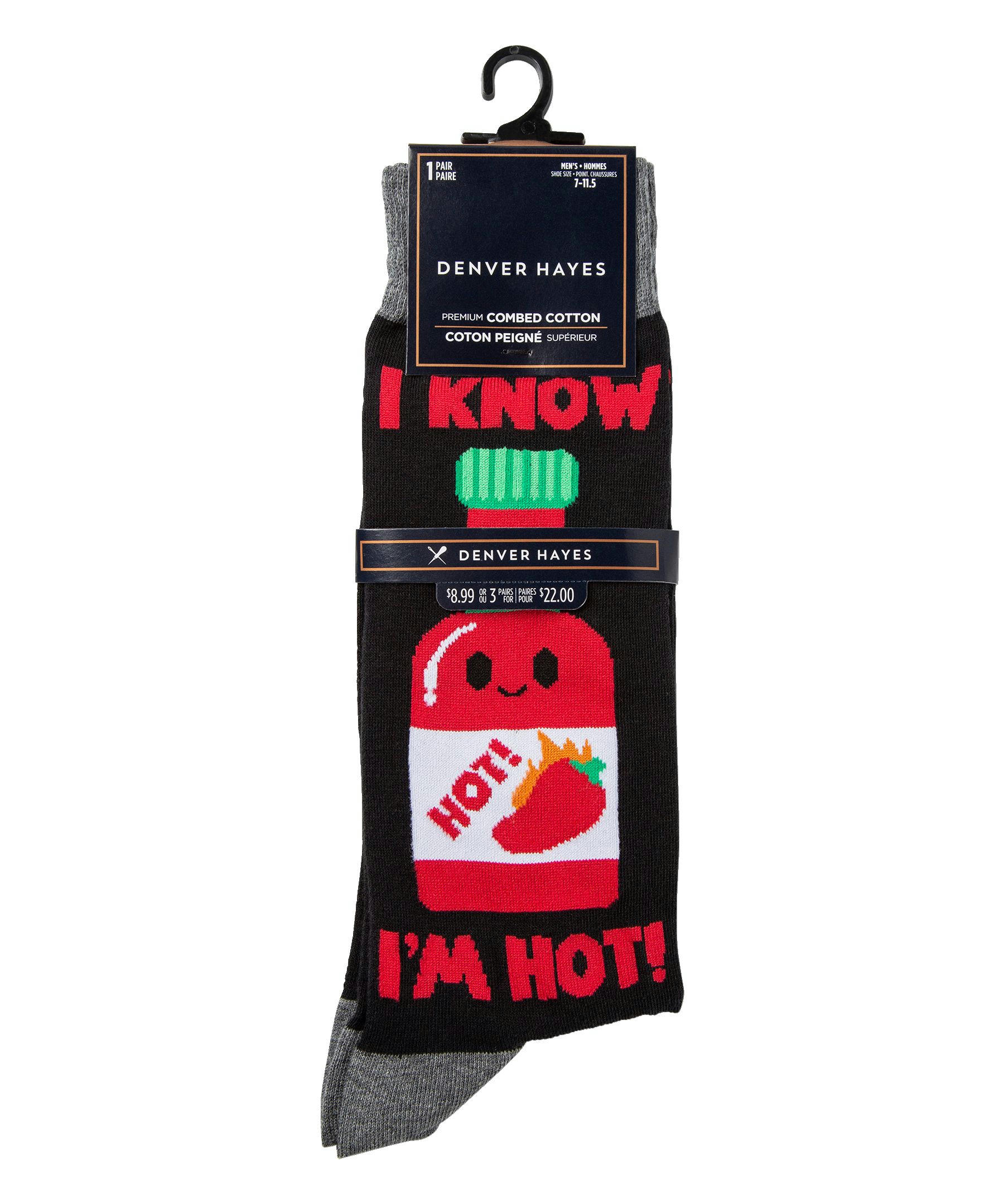 Denver Hayes Men's Novelty Food Pattern Crew Socks