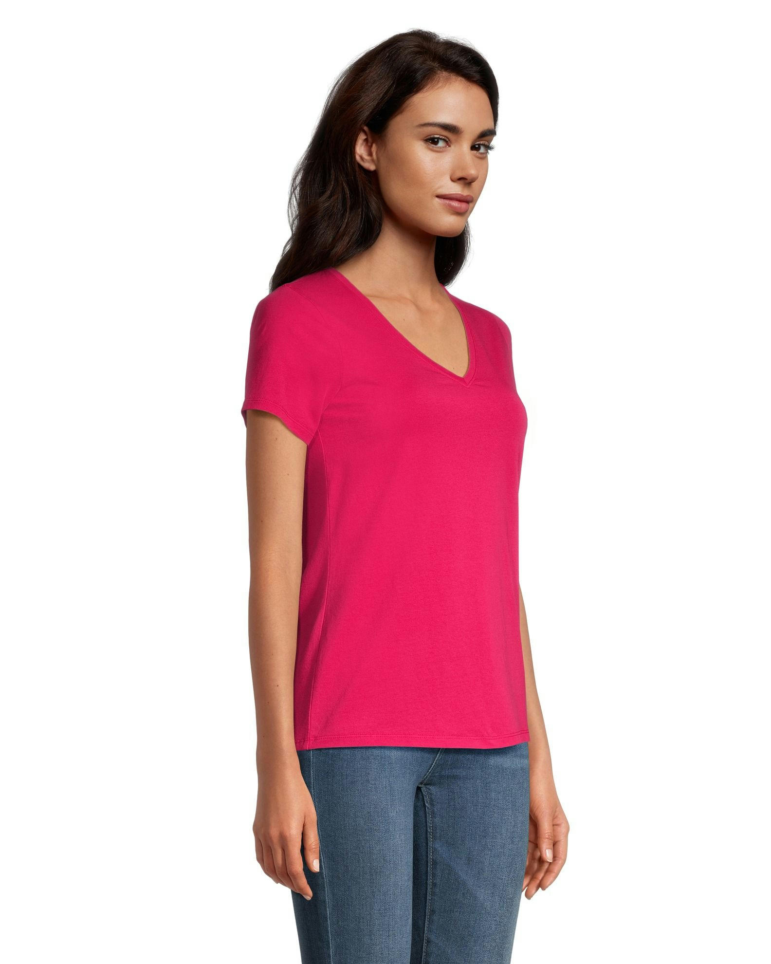 Denver Hayes Women's Semi Fitted V Neck T Shirt