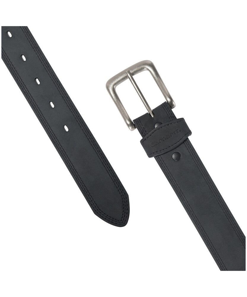 Carhartt Men's Leather Work Belt with Antique Nickel Buckle - Black