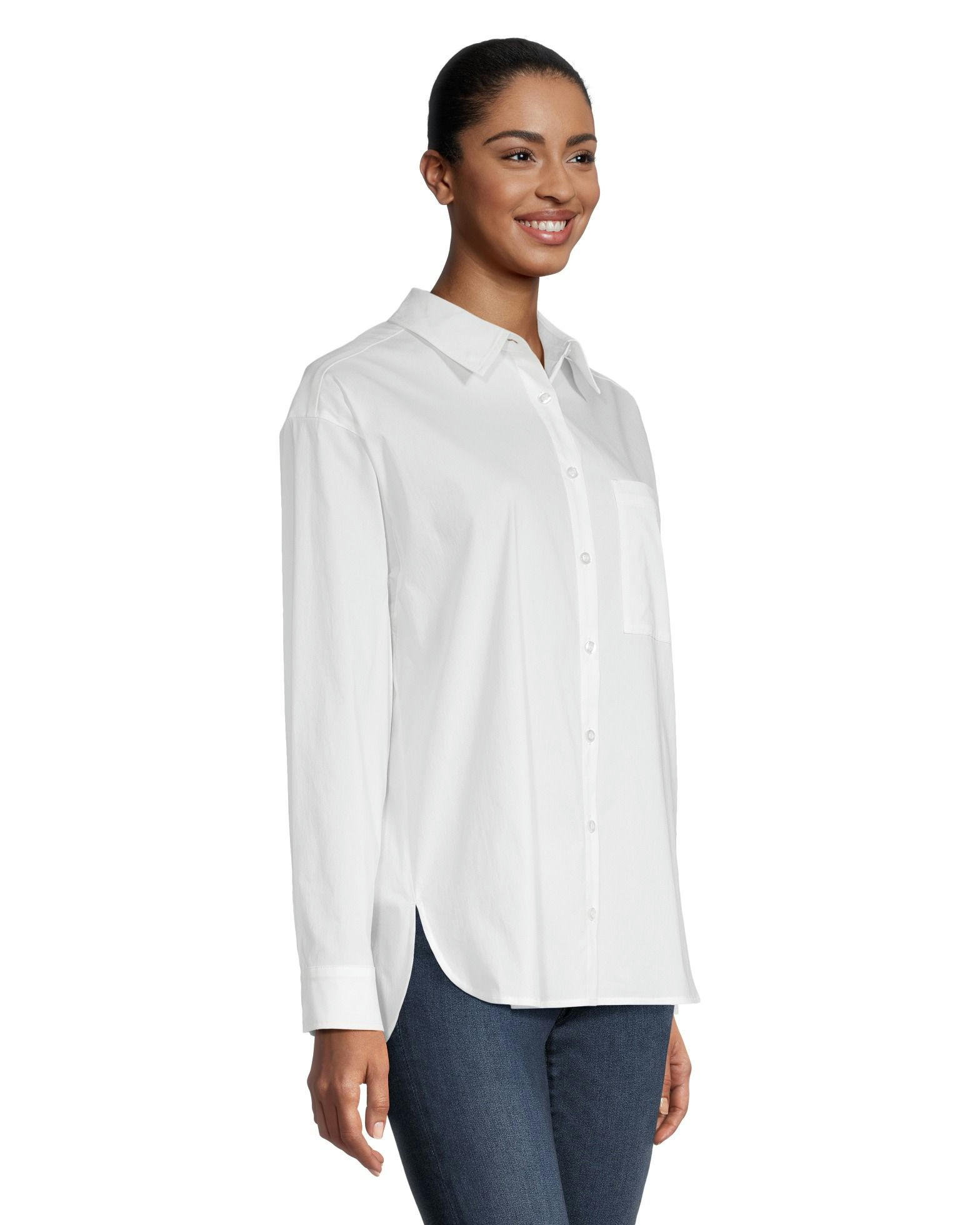 Denver Hayes Women's Oversized Button-Up Long Sleeve Shirt