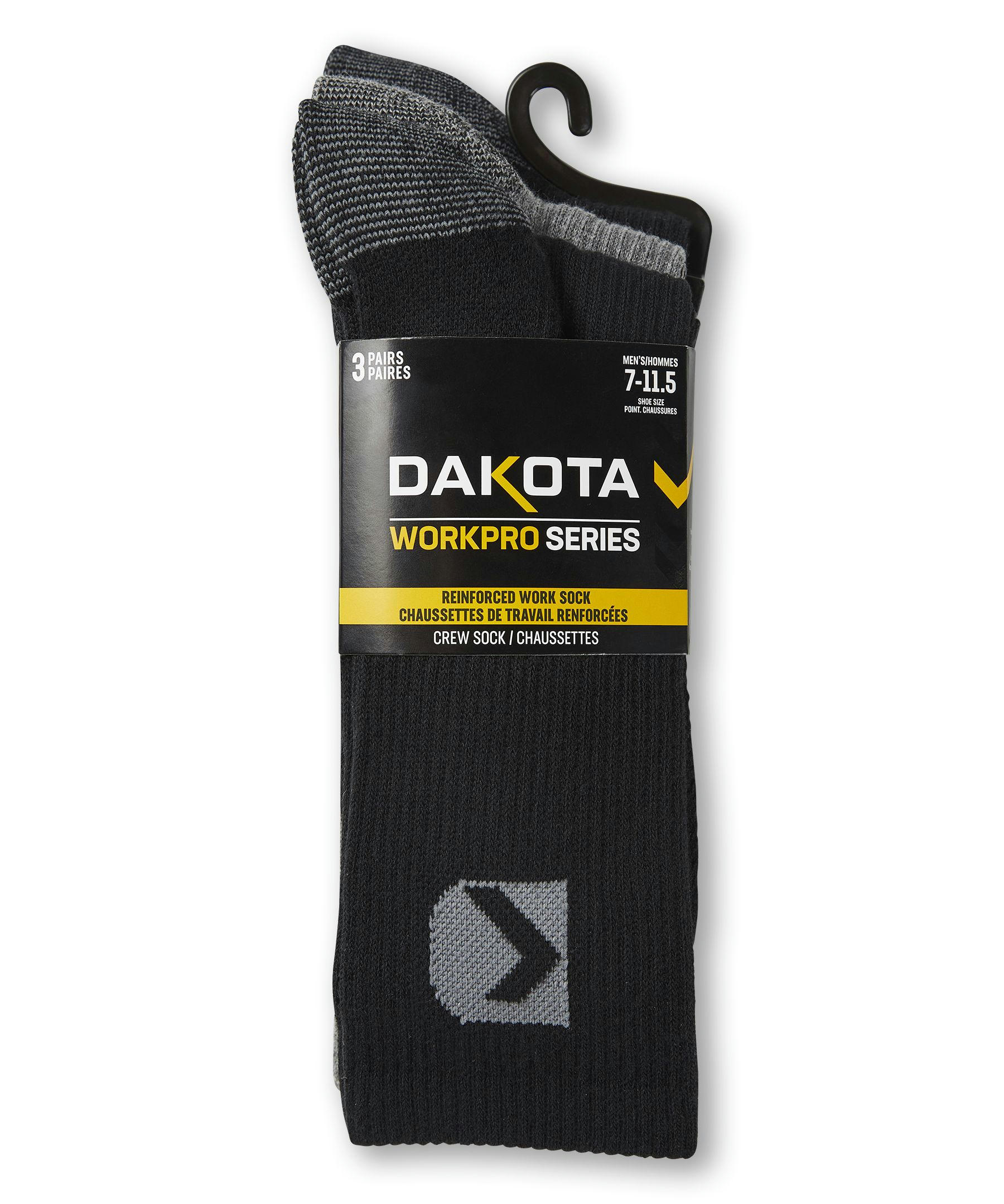 Dakota WorkPro Series Men's Logo Work Socks, 3 Pack