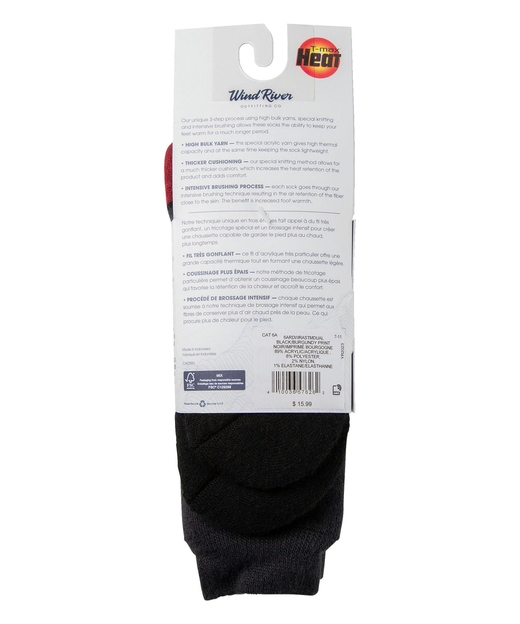 WindRiver Men's T-Max Heat Dual Layer Thermal Boot Socks