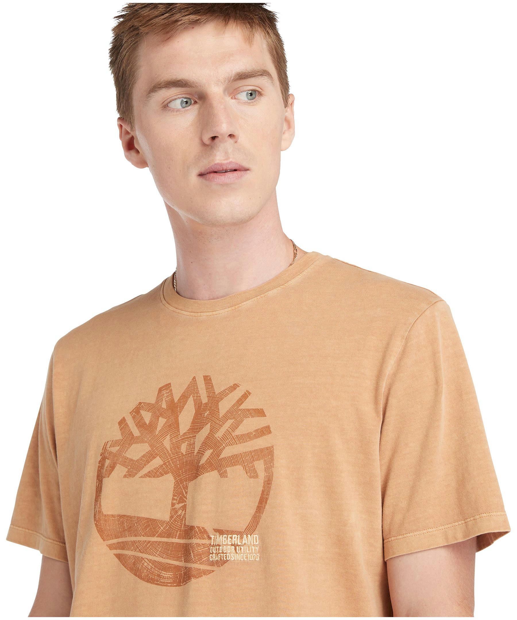 Timberland Men's Graphic Logo Garment Dye T Shirt