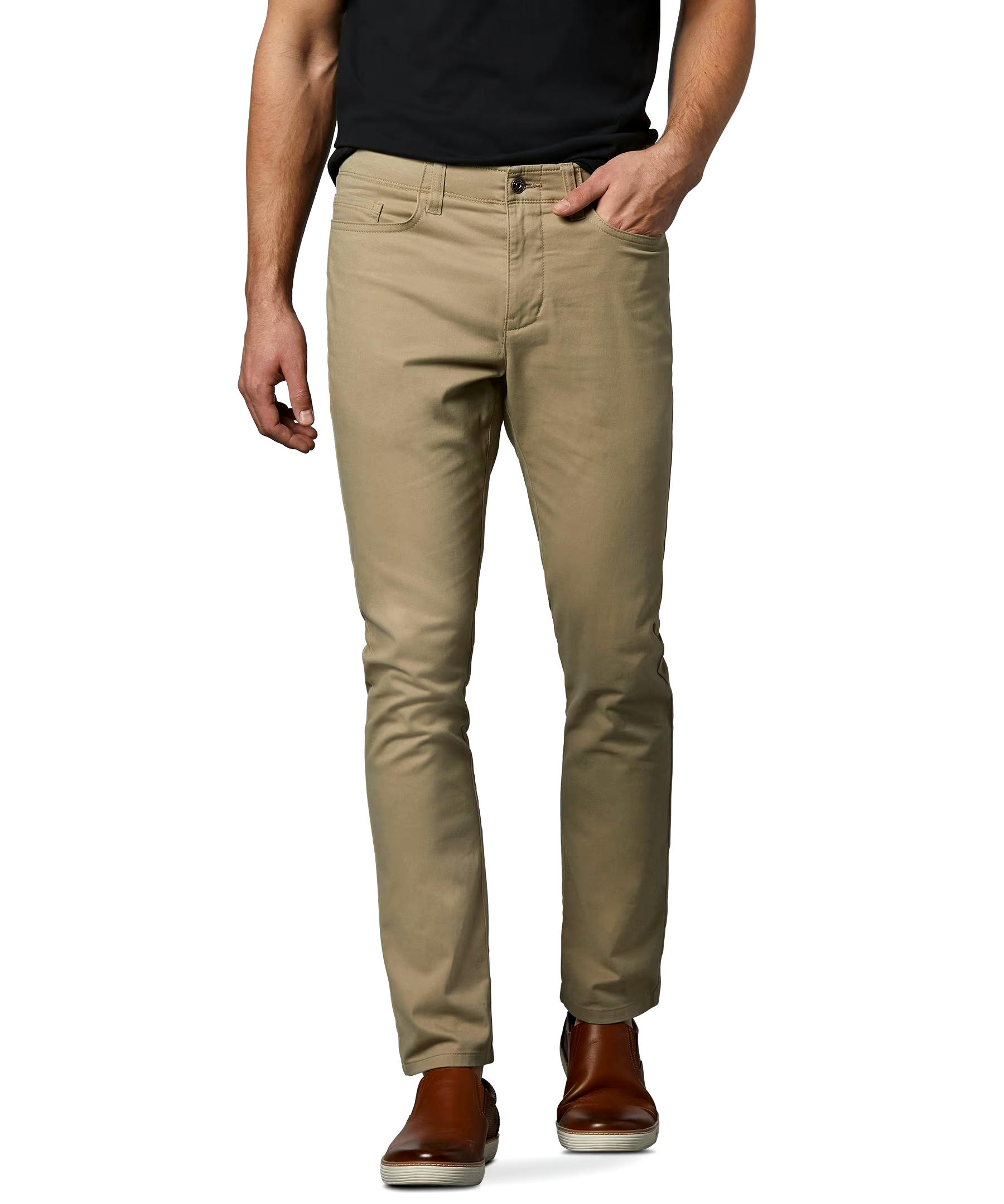 Denver Hayes Men's Stretch 5 Pocket Slim Chino Pants