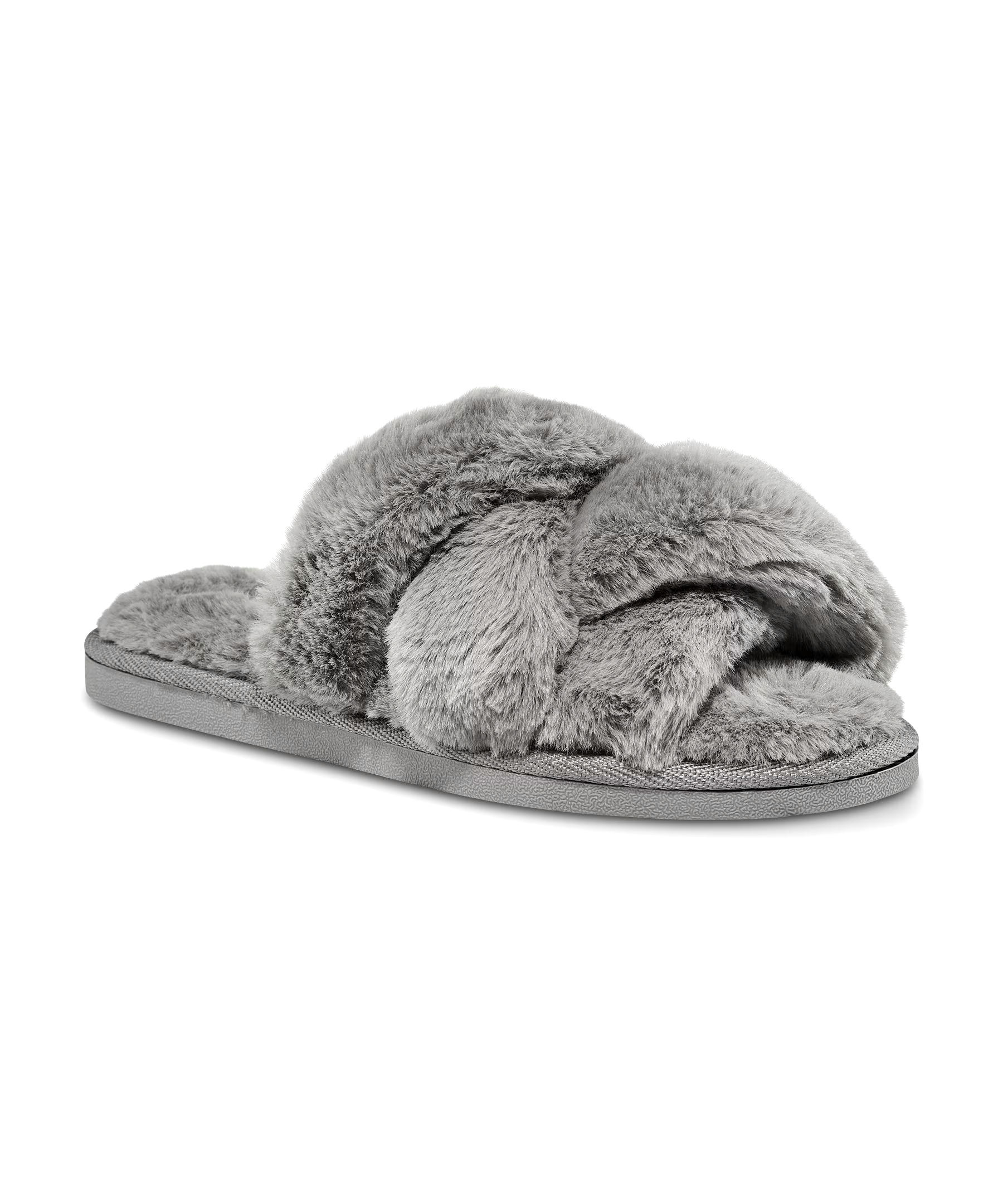Denver Hayes Women's Criss-Cross Faux Fur Slide