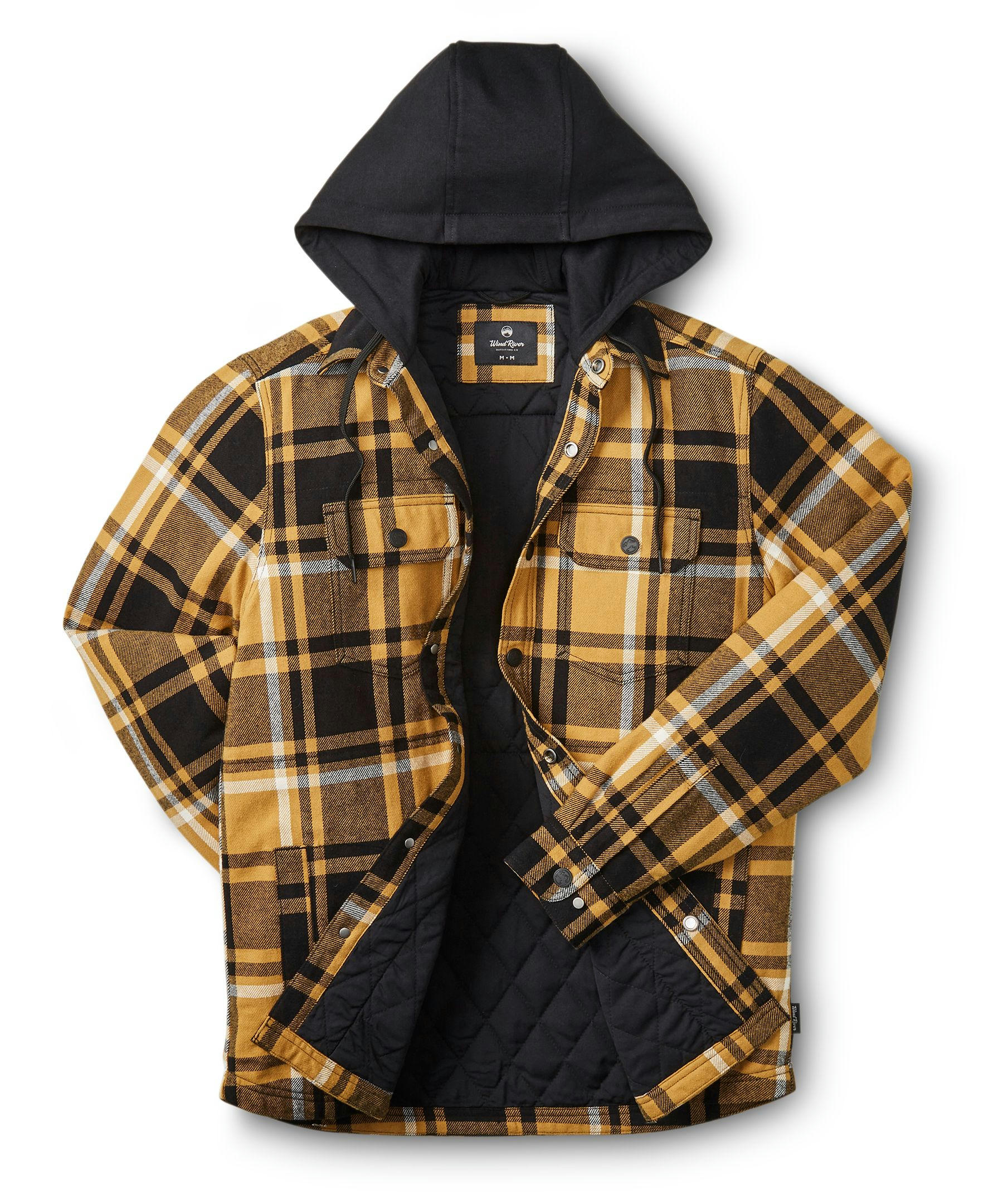 WindRiver Men's Lined T-Max Insulated Flannel Hooded Cotton Shacket