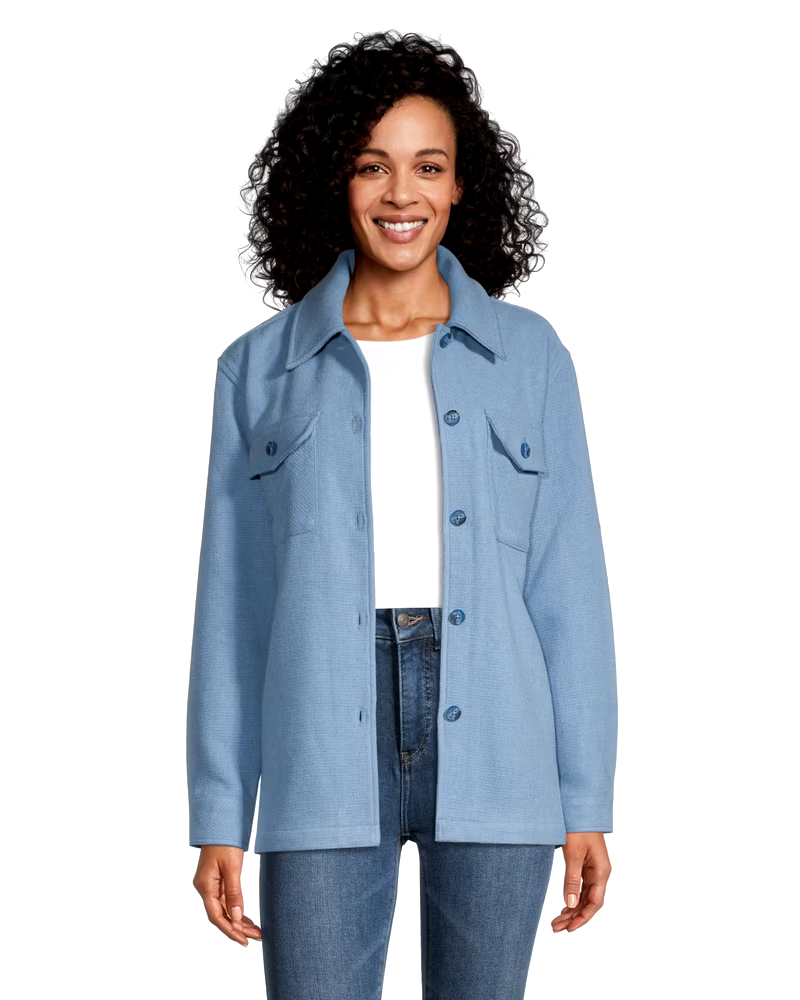 Women's Oversized Shacket with Chest Pockets