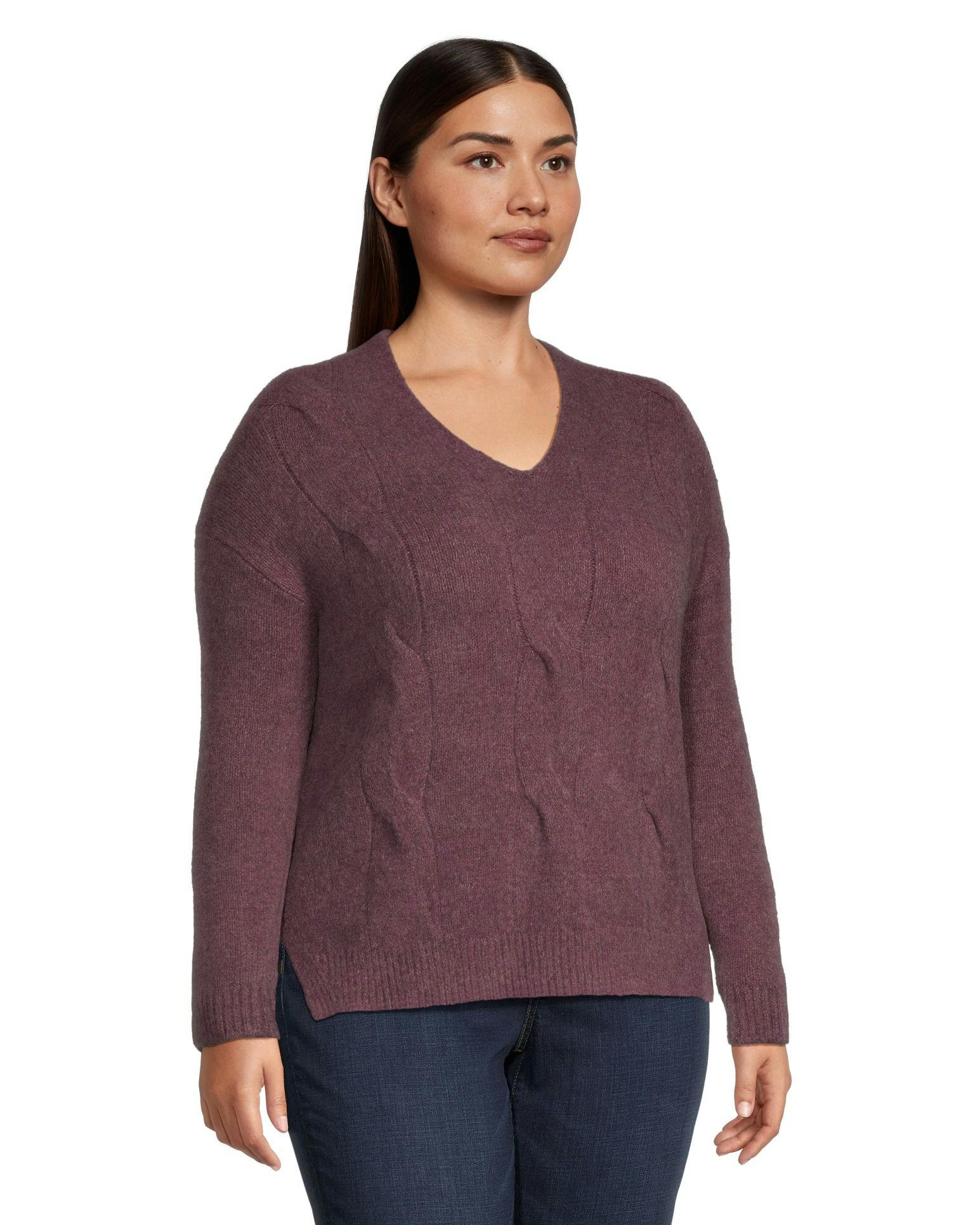 Denver Hayes Women's Luxe Supersoft Semi Fitted V Neck Pullover