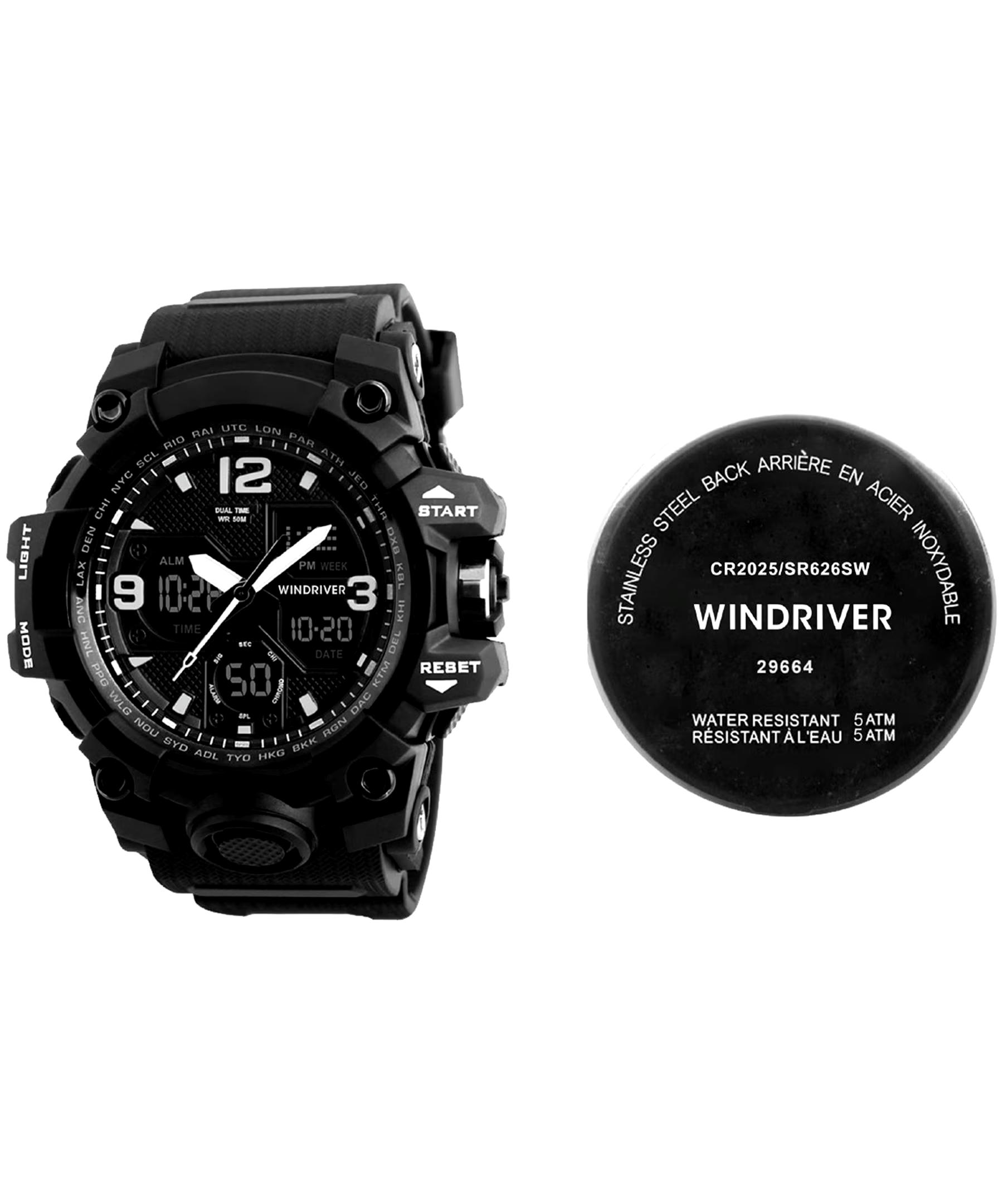 WindRiver Analogue Digital Water Resistant Watch