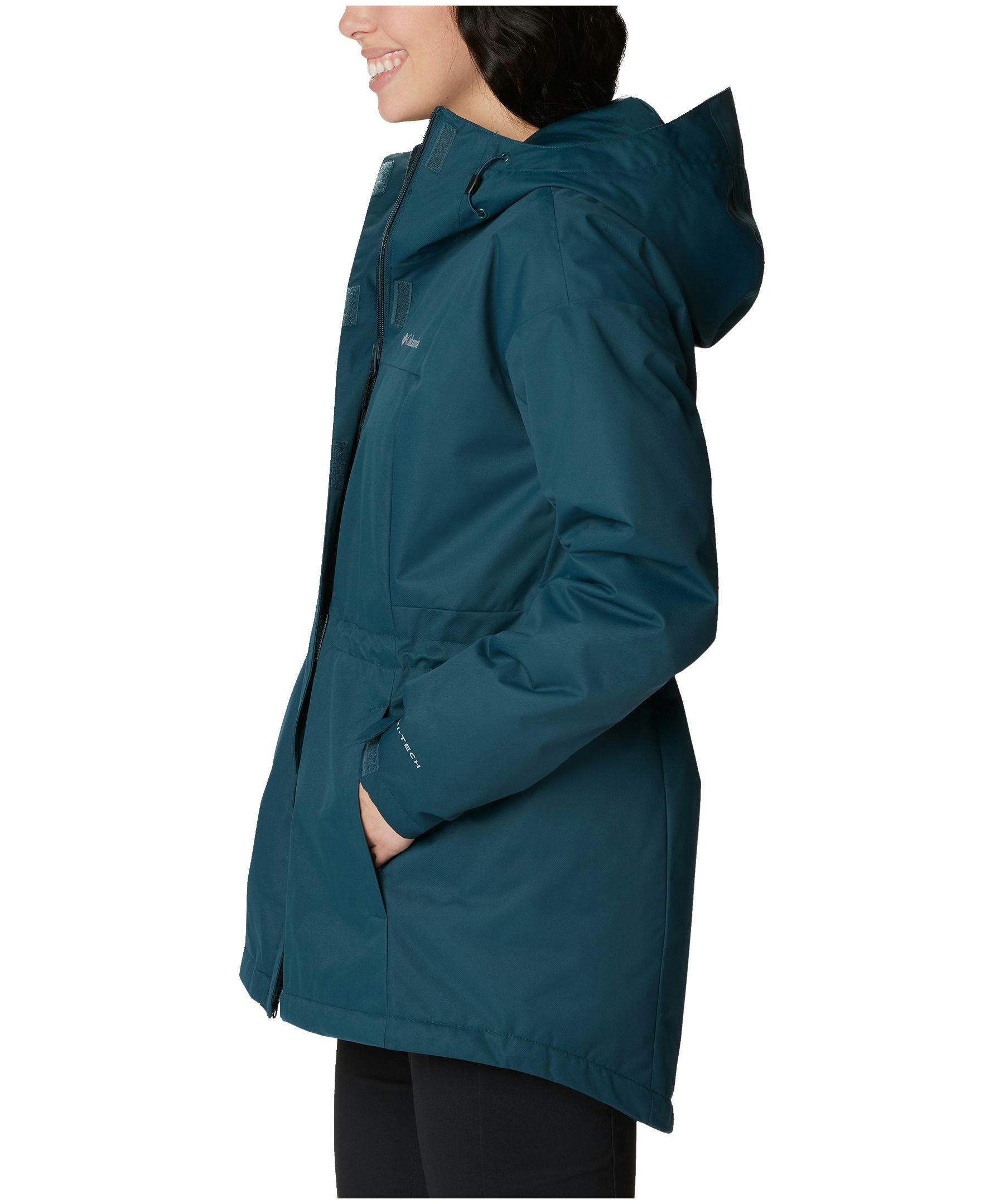 Columbia Women's Hikebound Long Omni-Heat Hooded Insulated Waterproof Rain Jacket