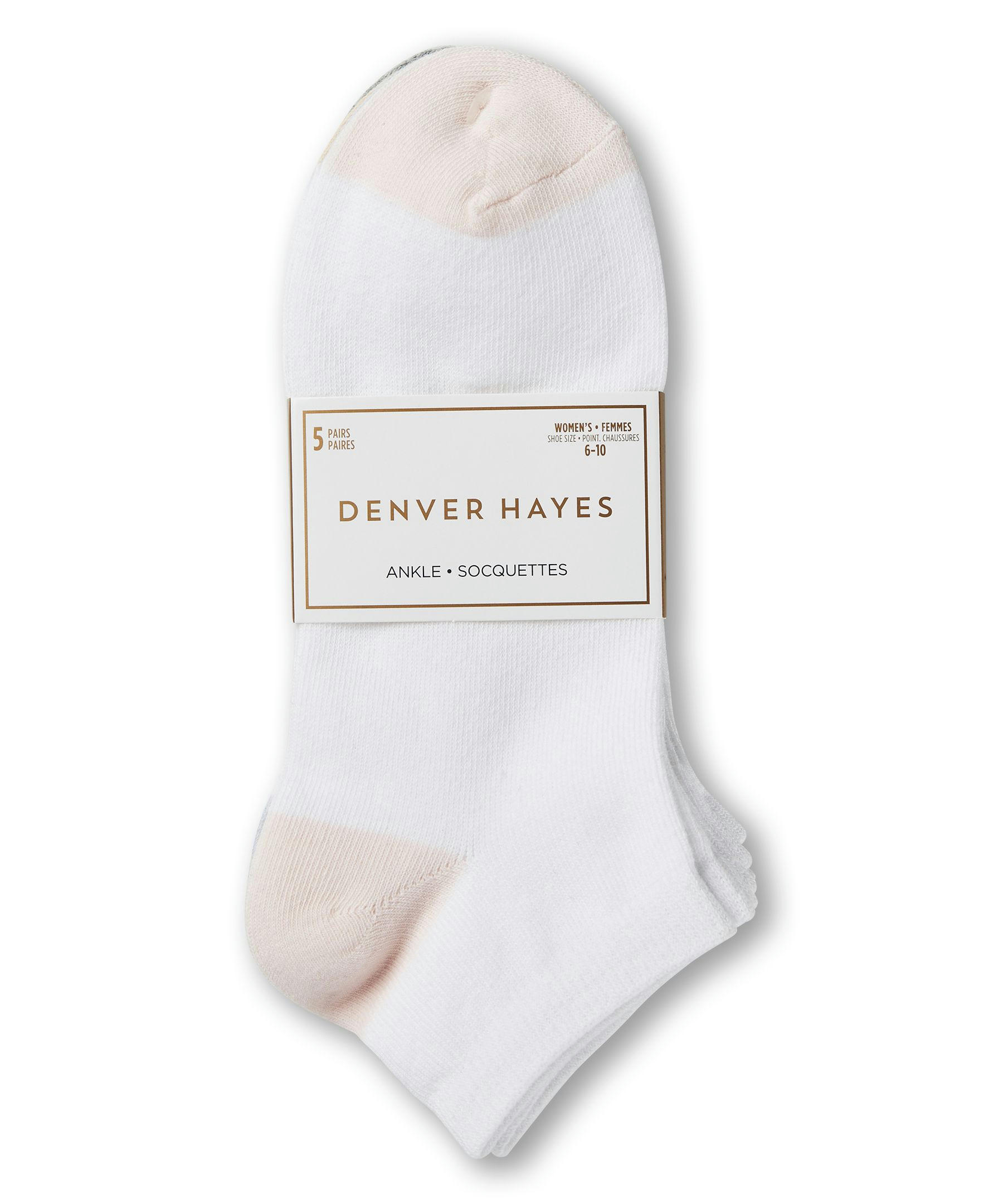 Denver Hayes Women's Ankle Socks, 5 Pack