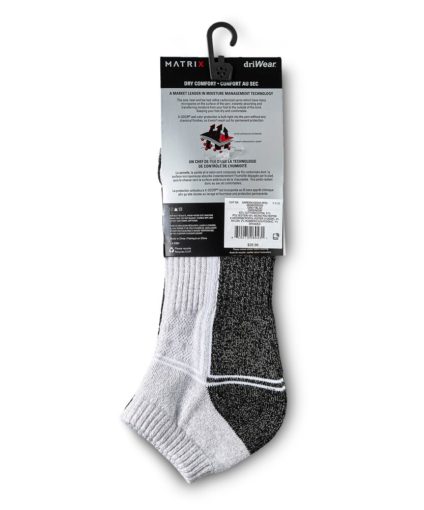 Matrix Men's 3 Pack Low Cut Sport Socks