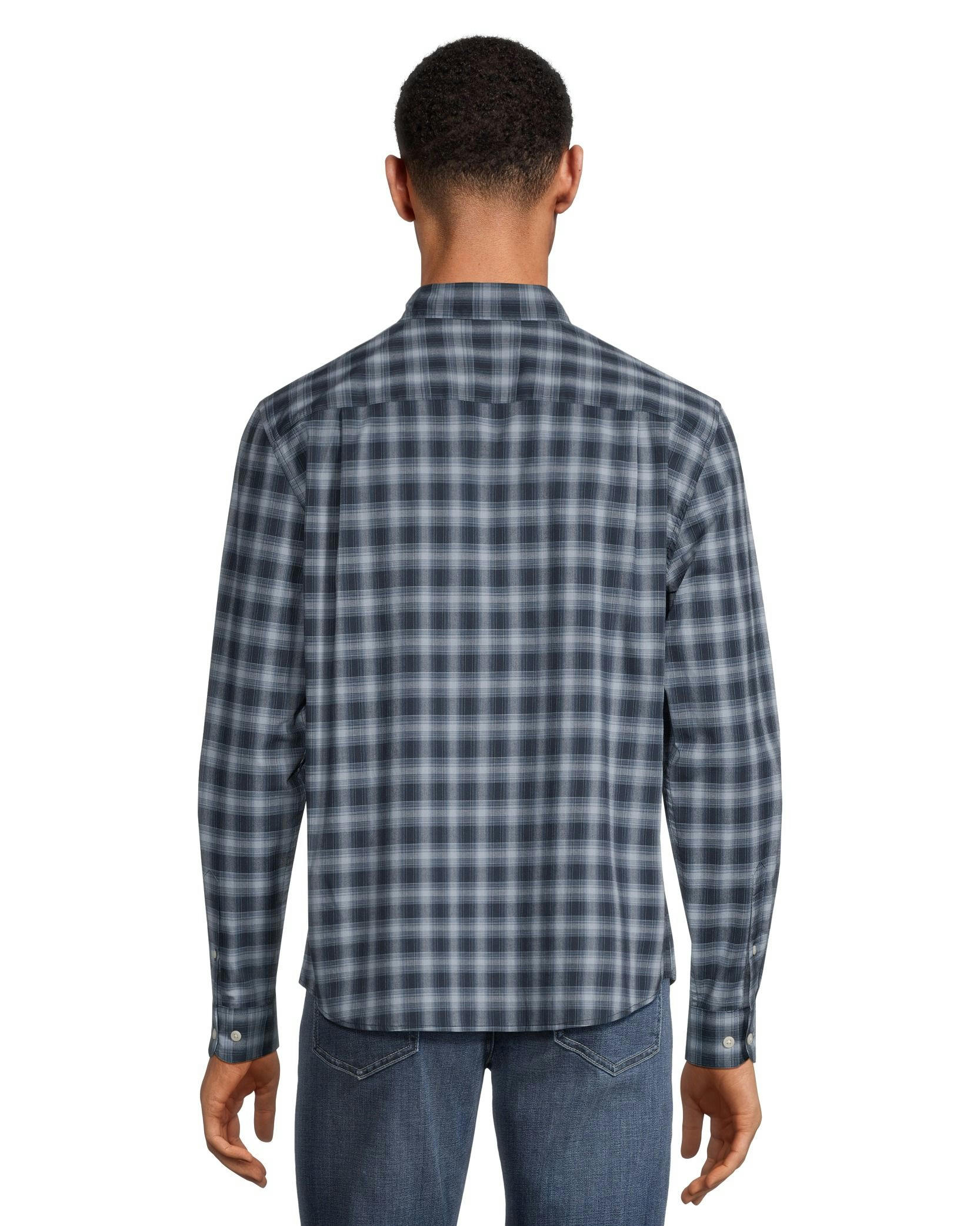 Denver Hayes Men's Long Sleeve Modern Fit Plaid Casual Sport Shirt