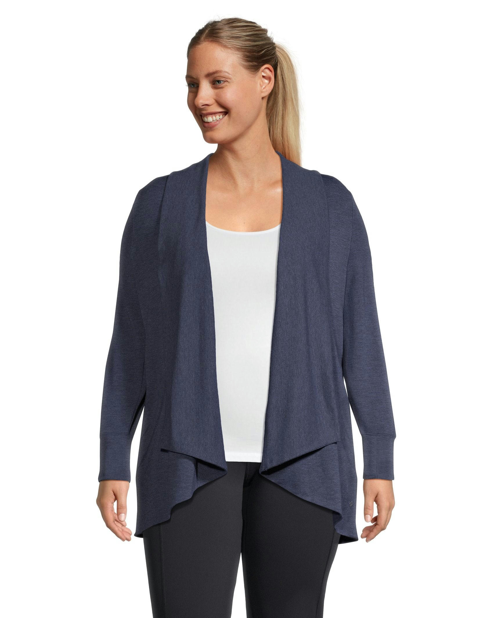 Shambhala Women's Semi-Fitted French Terry Open Cardigan