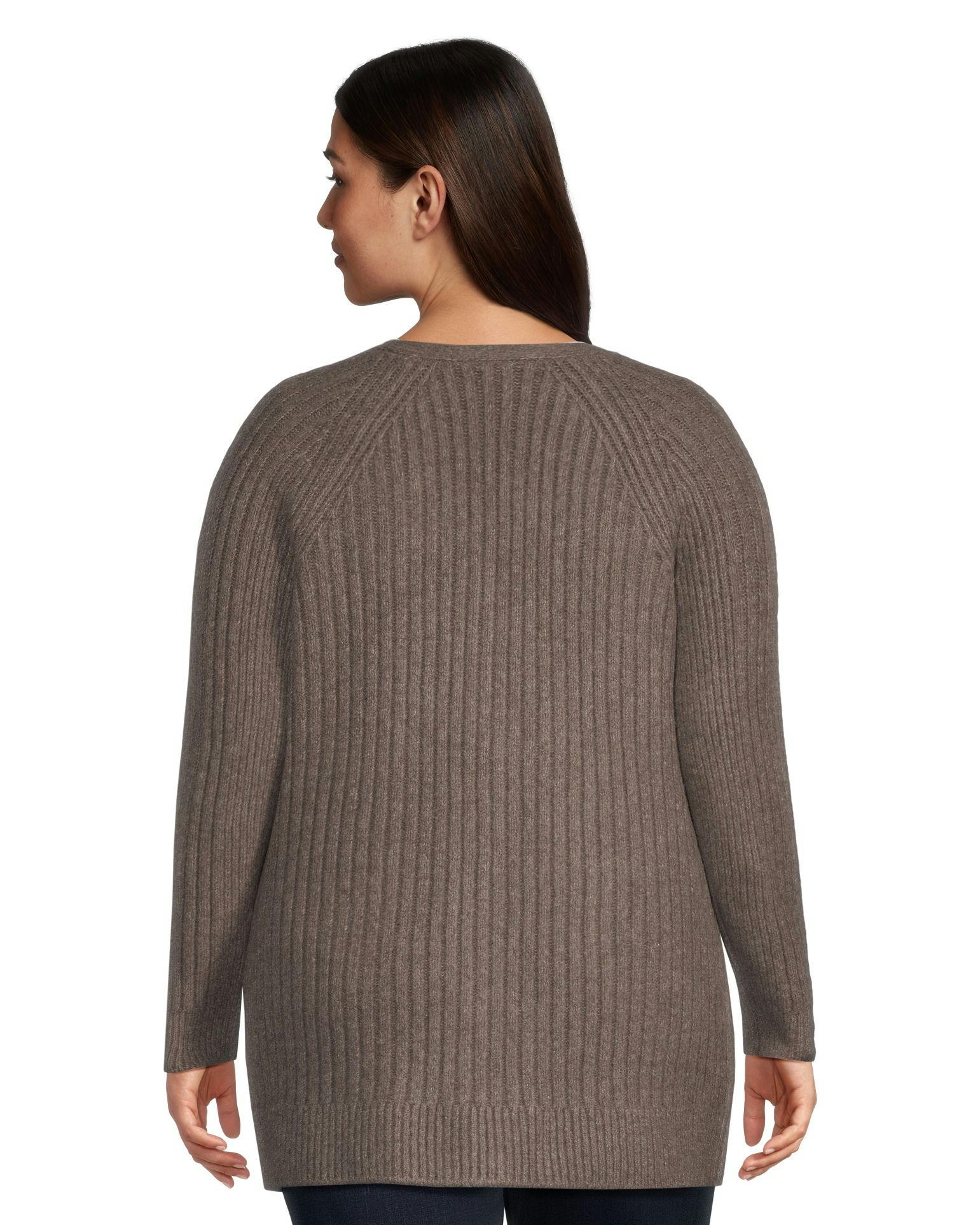 Denver Hayes Women's Luxe Relaxed Fit Ribbed Easy Open Cardigan