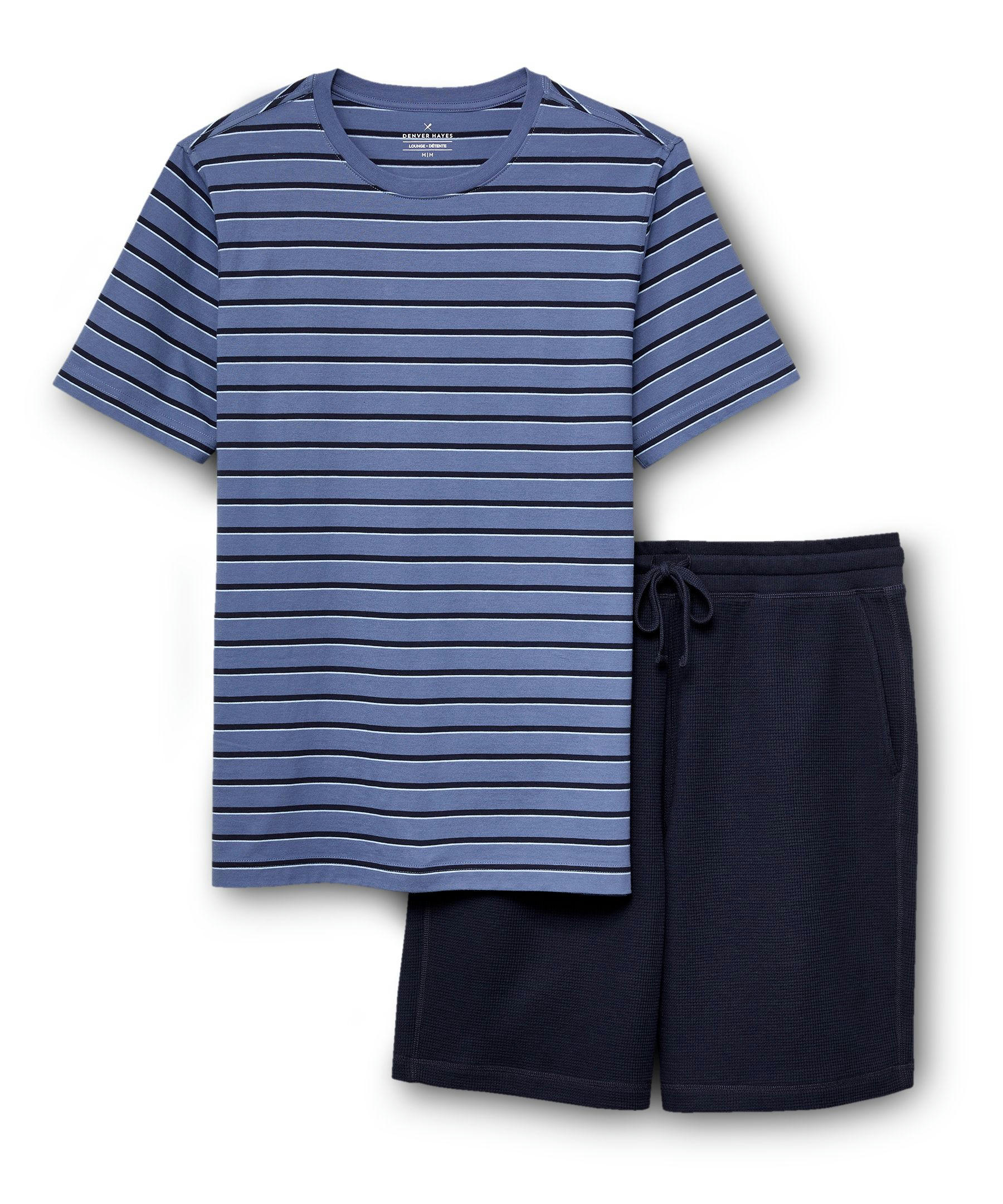 Men's 2 Piece Waffle T Shirt and Short Set