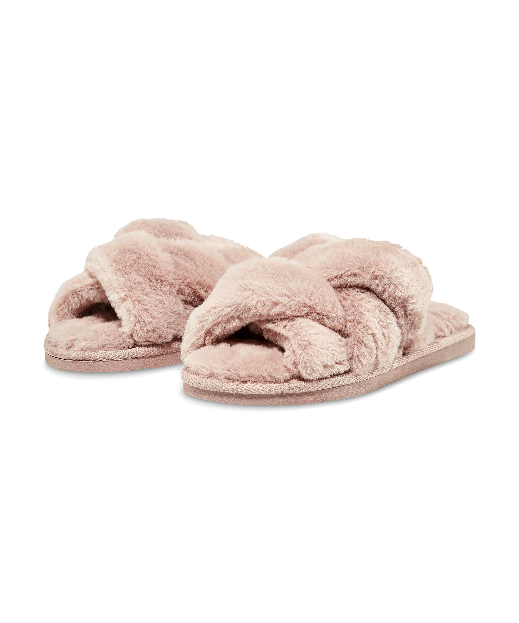 Denver Hayes Women's Criss-Cross Faux Fur Slide