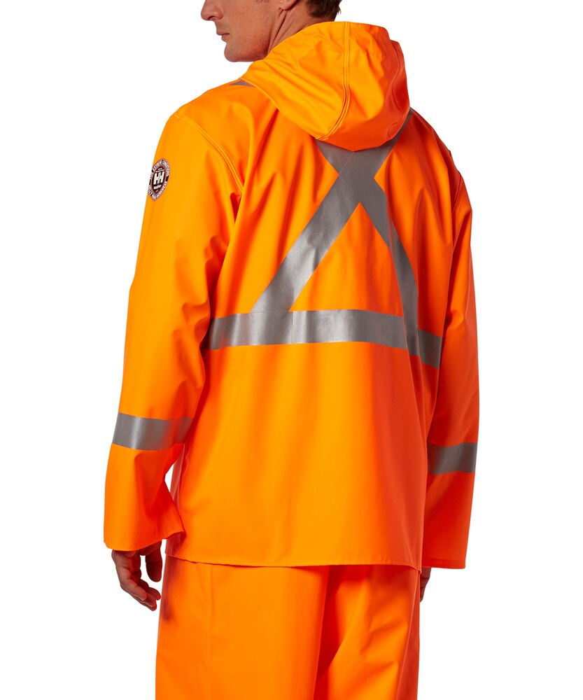 Helly Hansen Workwear Men's Stretch Hi Vis PU Rain Jacket