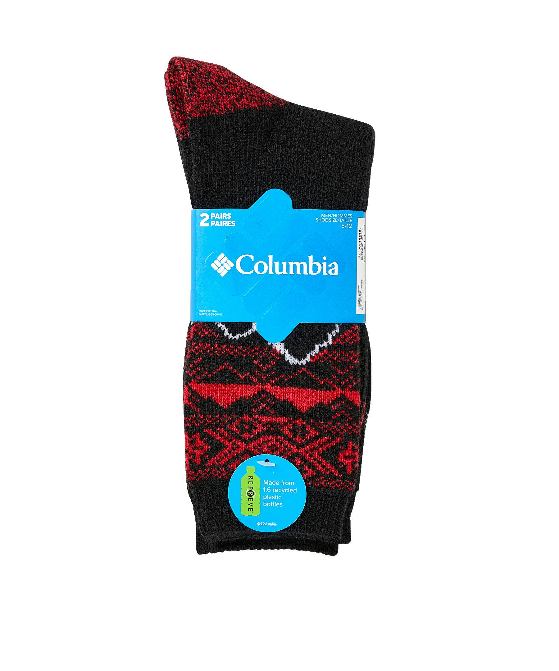Columbia Men's 2-Pack Repreve Wool Blend Thermal Socks