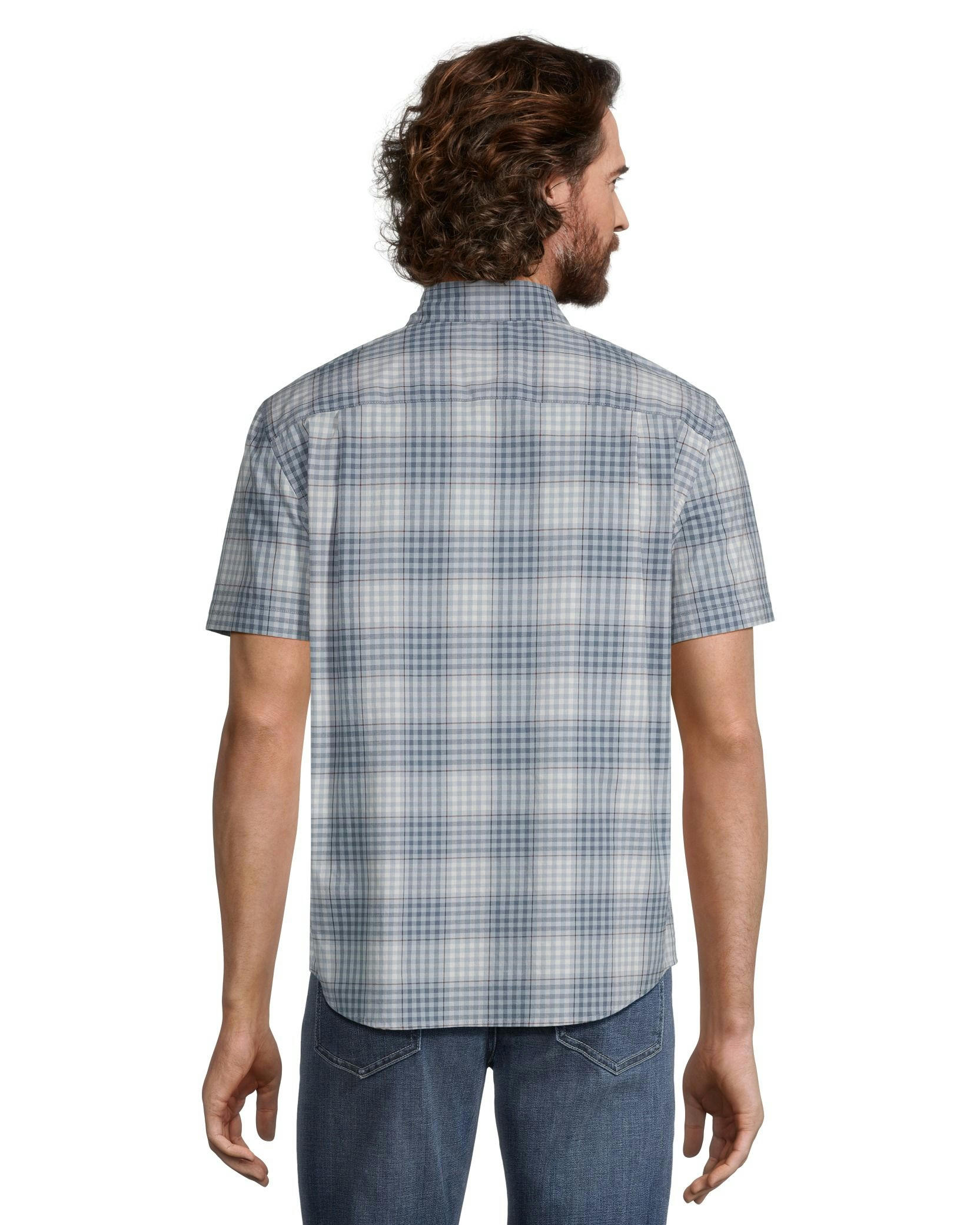 Denver Hayes Men's Short Sleeve Modern Fit Plaid Casual Sport Shirt