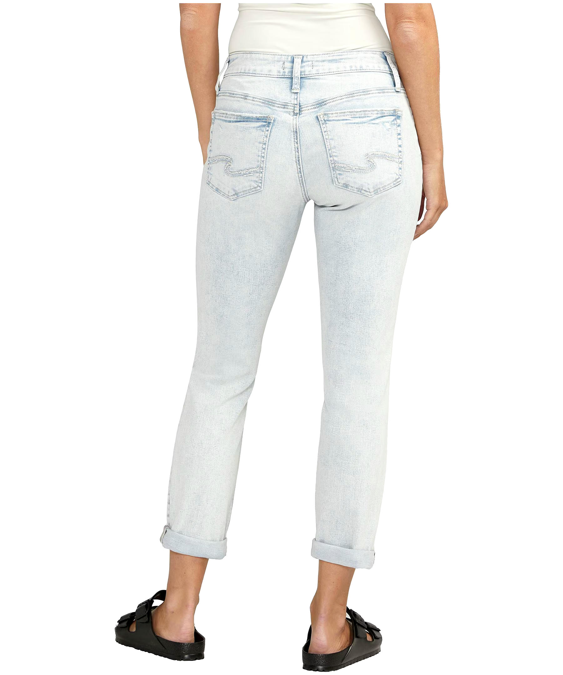 Silver Women's Boyfriend Mid Rise Curvy Fit Slim Leg Jeans