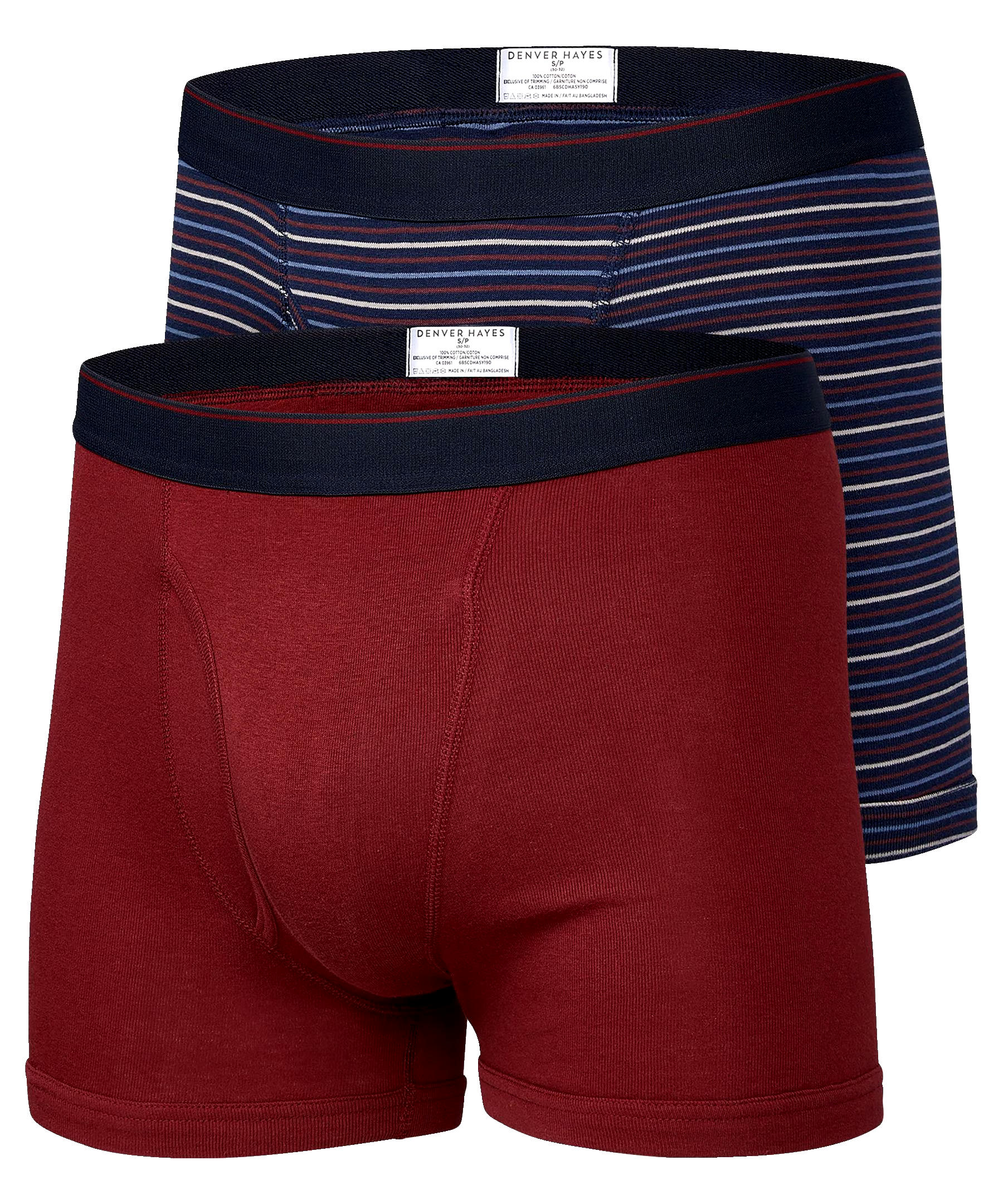 Denver Hayes Men's 2 Pack Yarn Dye Boxer Briefs