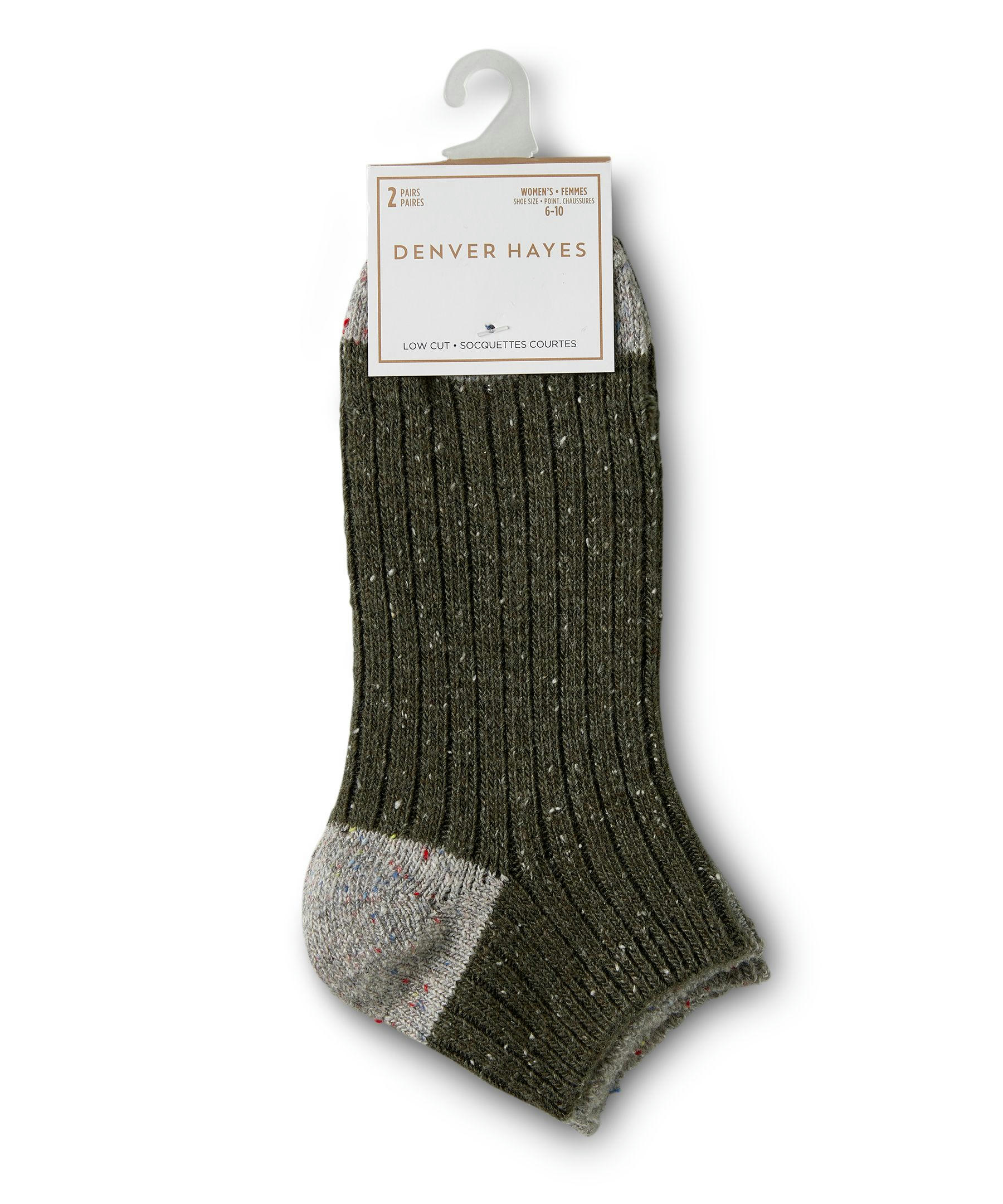 Denver Hayes Women's 2 Pack Low Cut Sweater Socks
