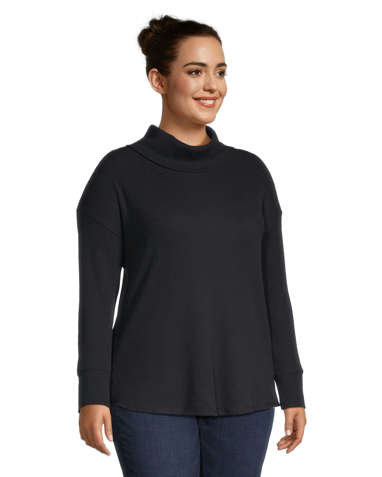 Denver Hayes Women's High Neck Long Sleeve Waffle Shirt