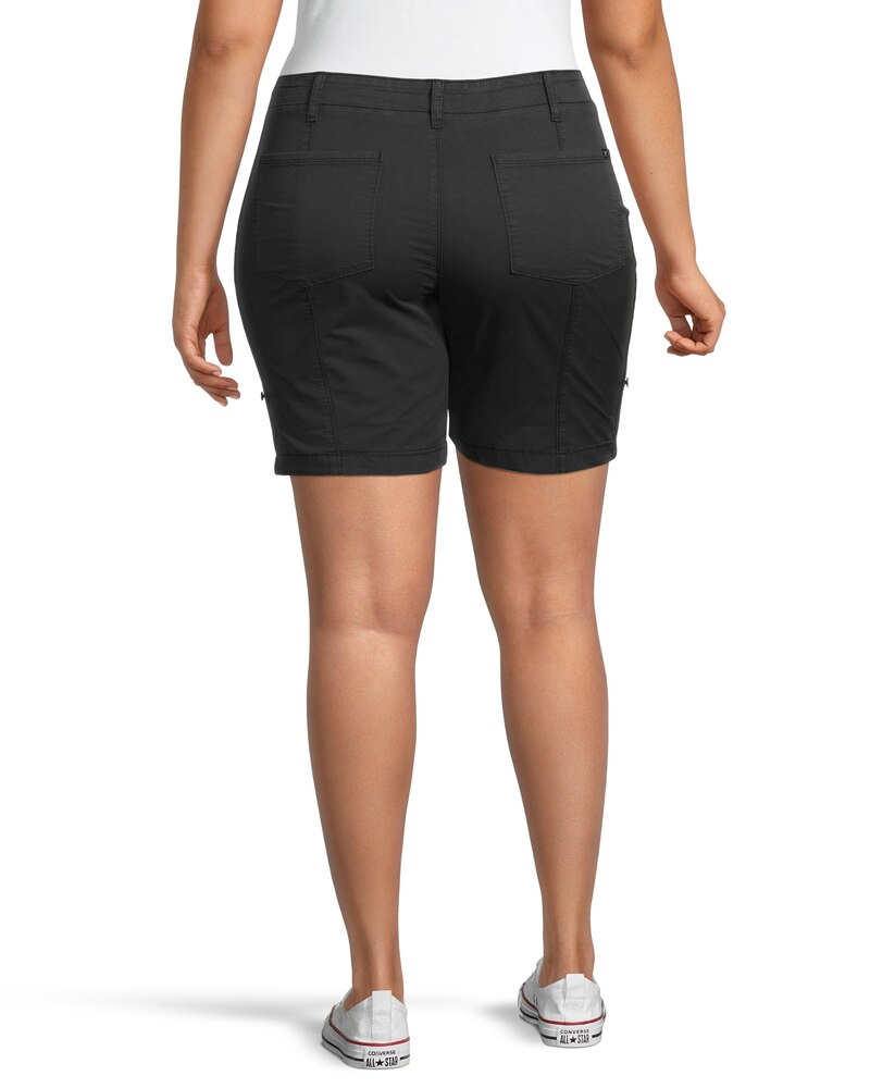 Denver Hayes Women's Garment Wash High Rise Bermuda Shorts