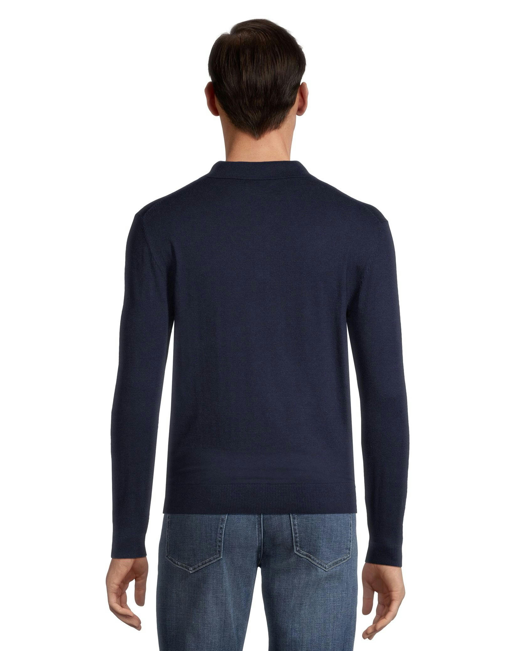 Denver Hayes Men's Long Sleeve Cotton Polo Sweater