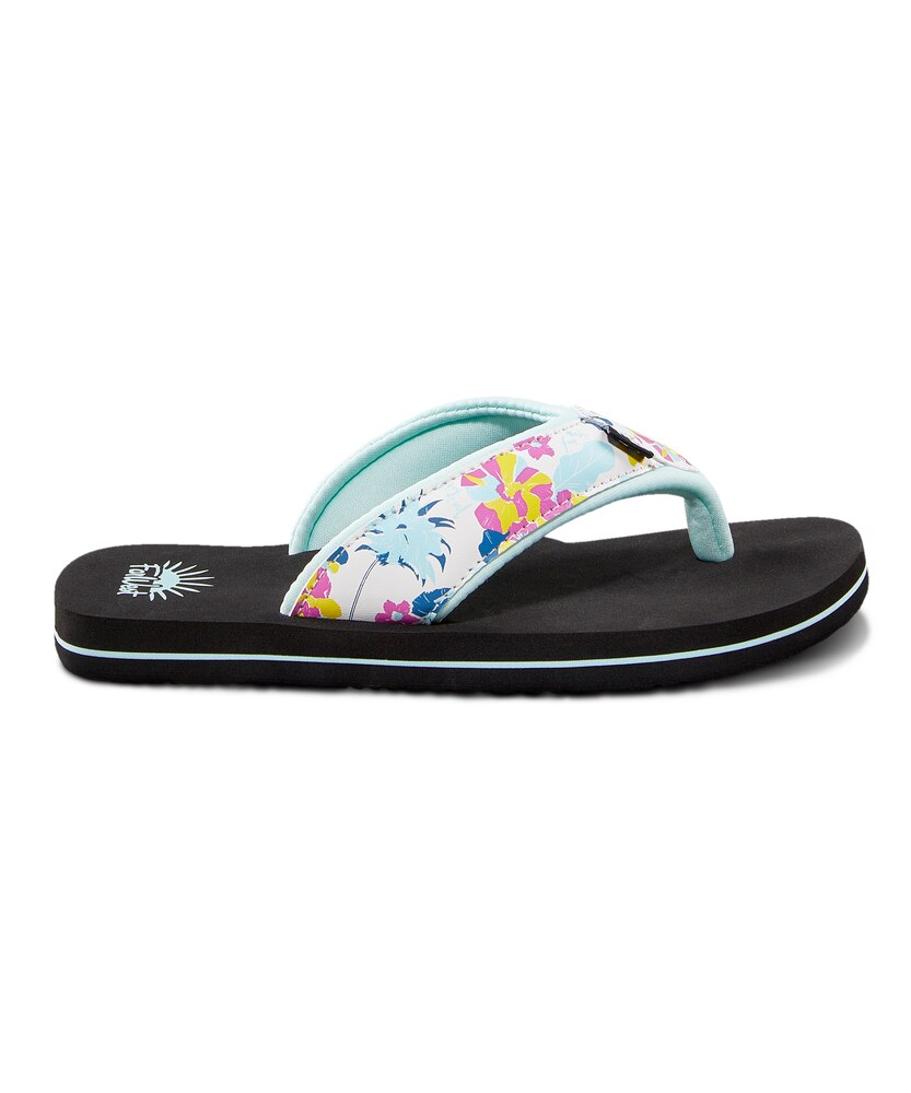 FarWest Girls' Youth Summerland Flip Flops - Yellow Multicolor