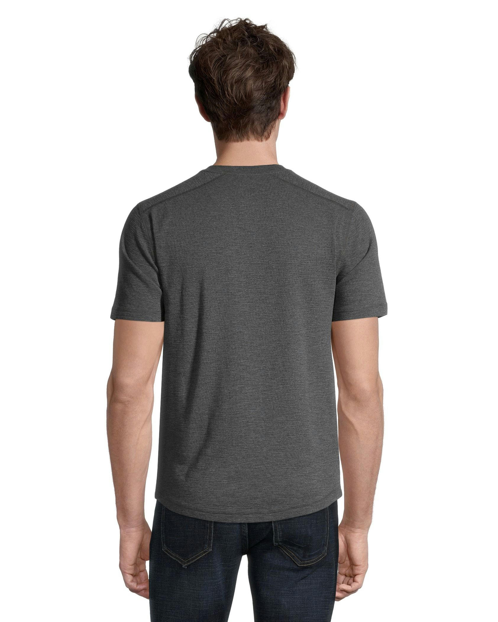 Denver Hayes Men's Short Sleeve Modern Fit 3-Button Slub Finish Cotton Henley Shirt