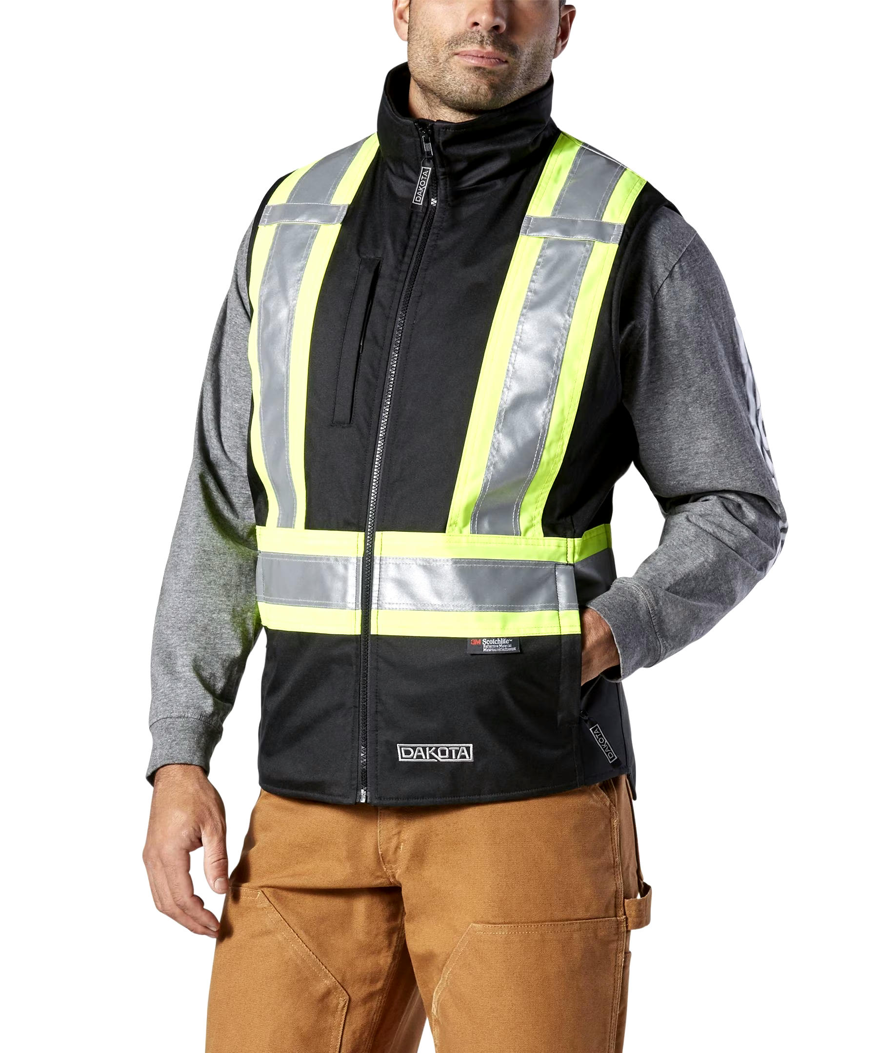 Dakota WorkPro Series Men's Class 1 Hi Vis 300D T-Max Lined Vest
