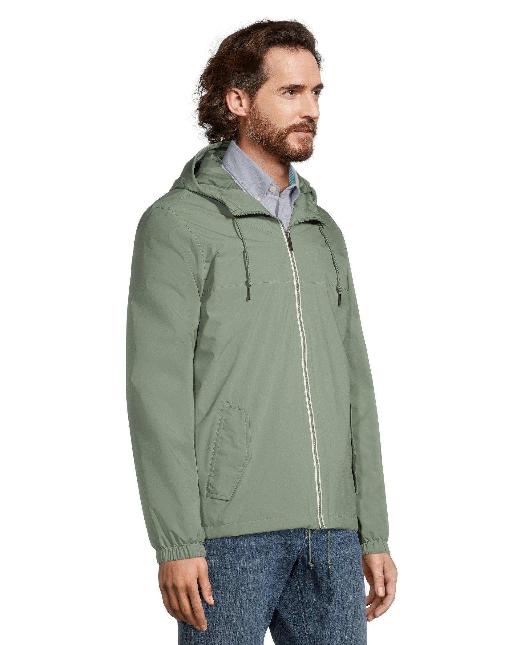 Denver Hayes Men's Water Repellent Hyper-Dri 1 Carlton Attached Hood Jacket