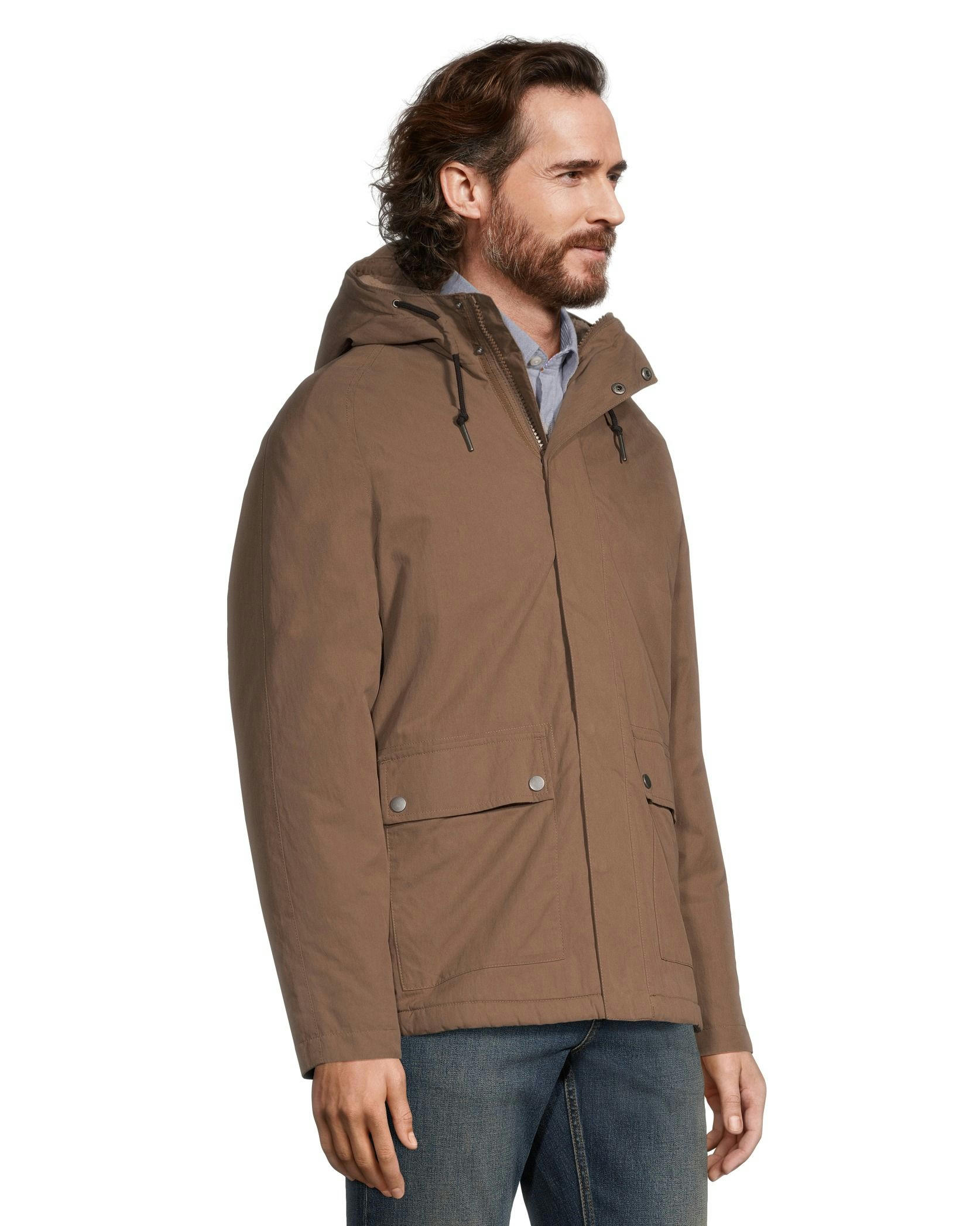 Denver Hayes Men's Mid Length Sherpa Lined Jacket