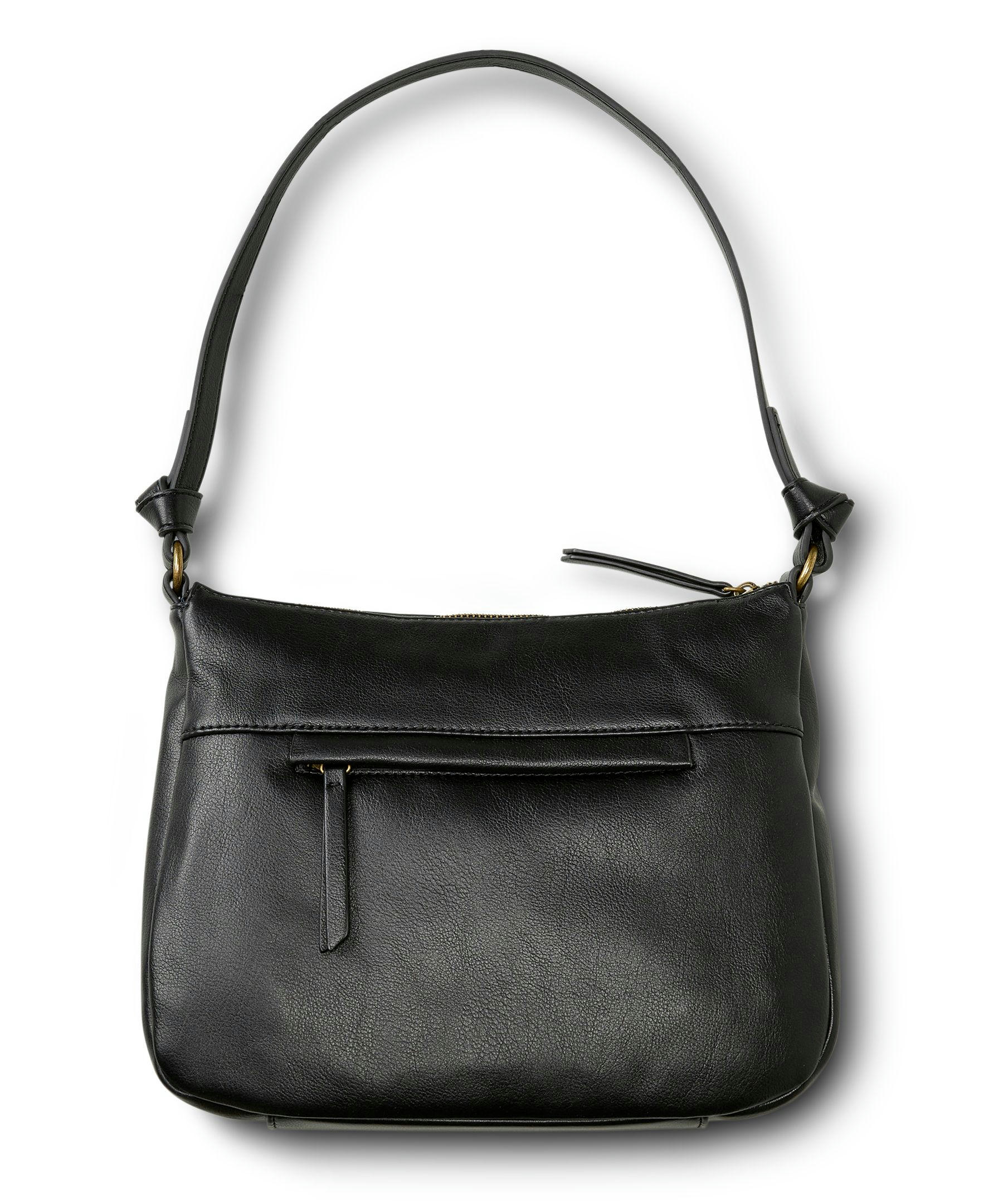 Denver Hayes Women's Shoulder Bag with Stitch Detailing and Zippered Outer Pocket