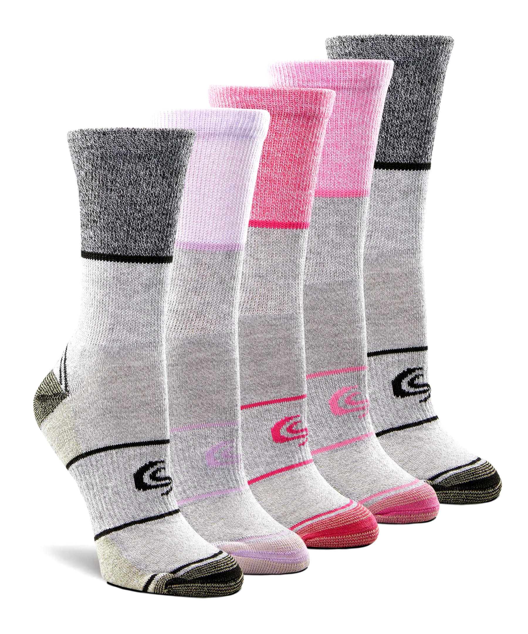 Women's 5 Pack Moisture Guard Extreme Athletic Crew Socks