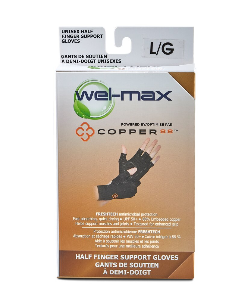 Wel-max Copper 88 Fingerless Glove Support Sleeve