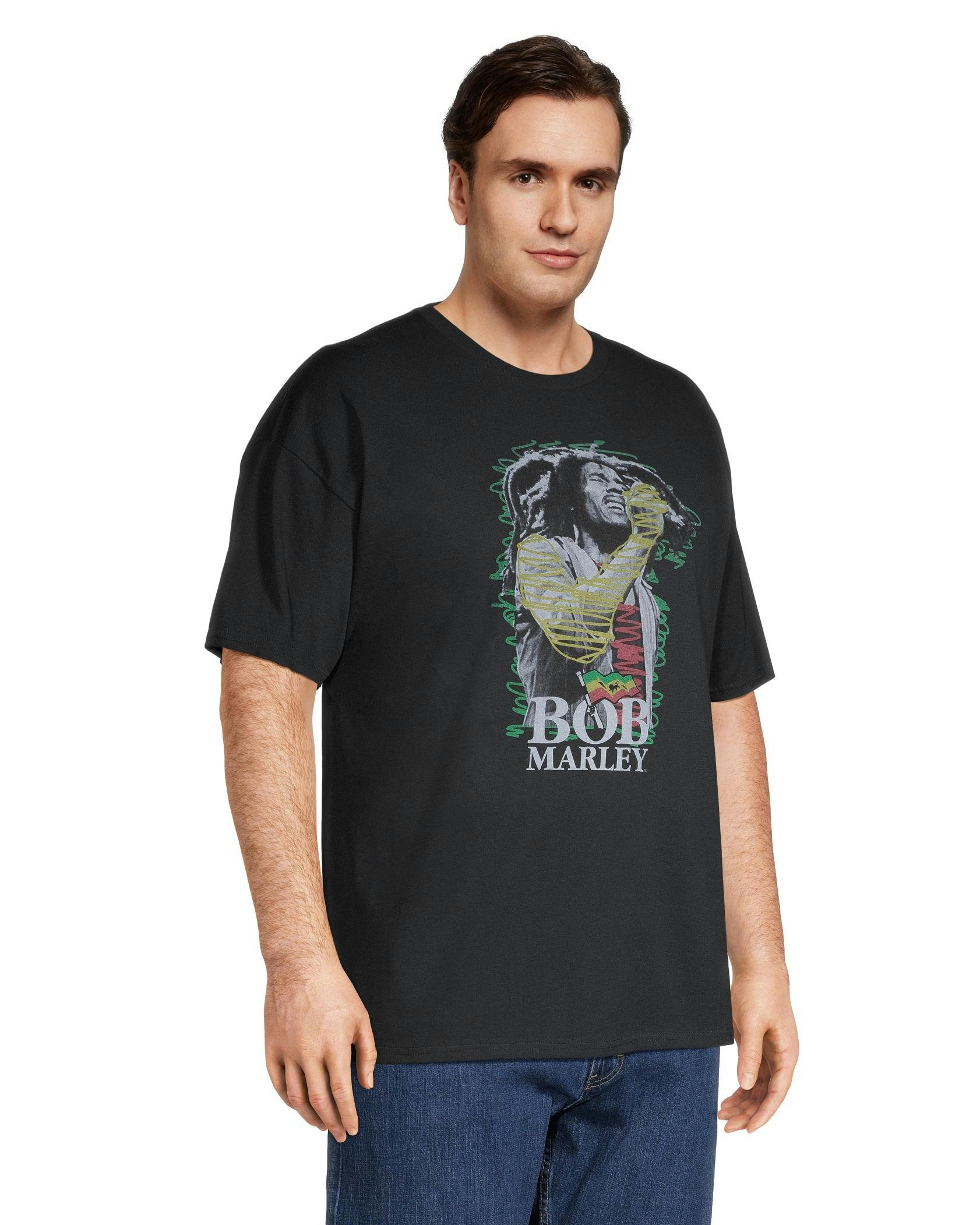 Logo T-Shirt Men's Bob Marley Crewneck Graphic T Shirt