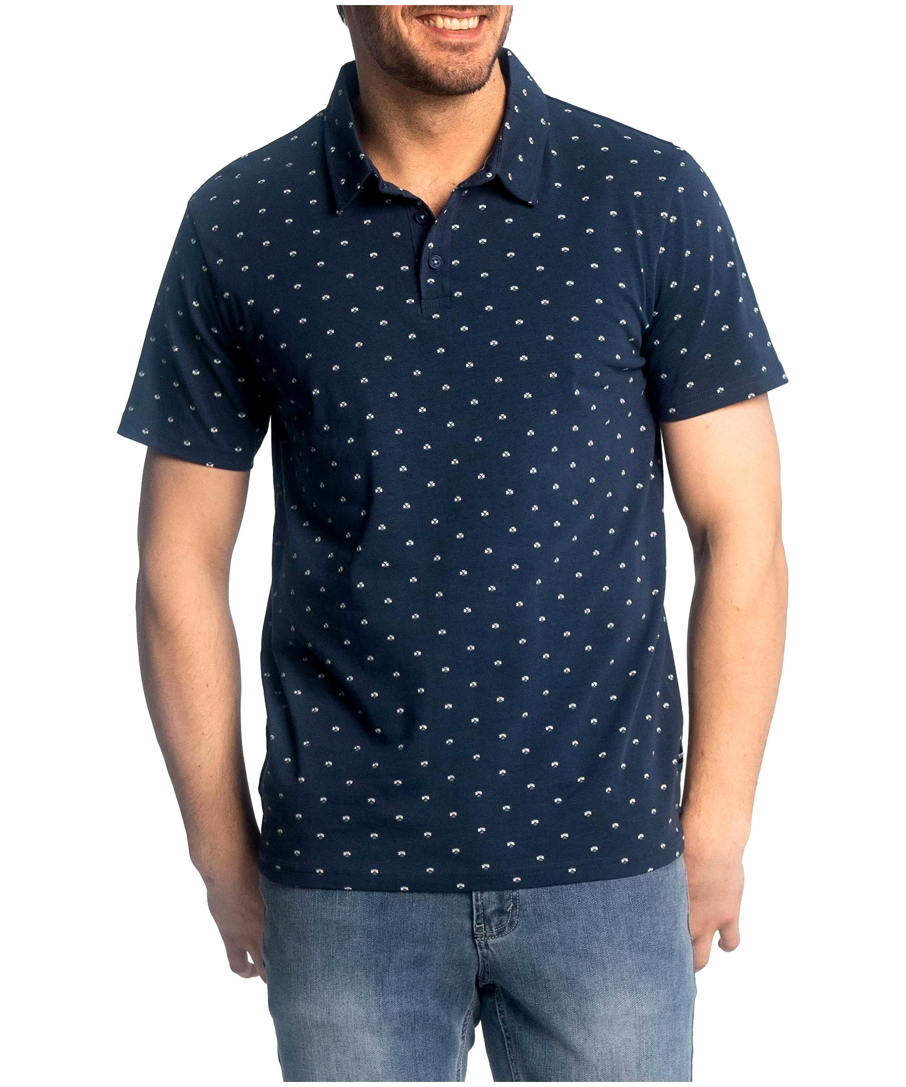 Black Bull Men's Percy Short Sleeve Printed Polo Shirt