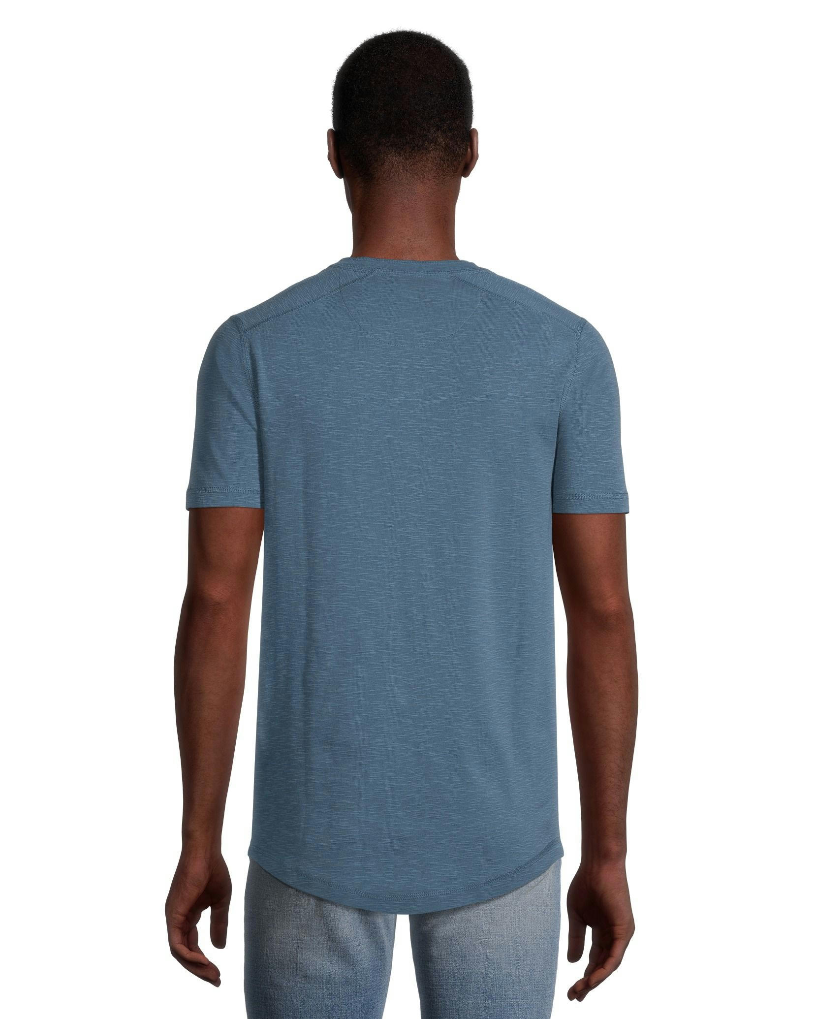 Denver Hayes Men's Short Sleeve Modern Fit 3-Button Slub Finish Cotton Henley Shirt